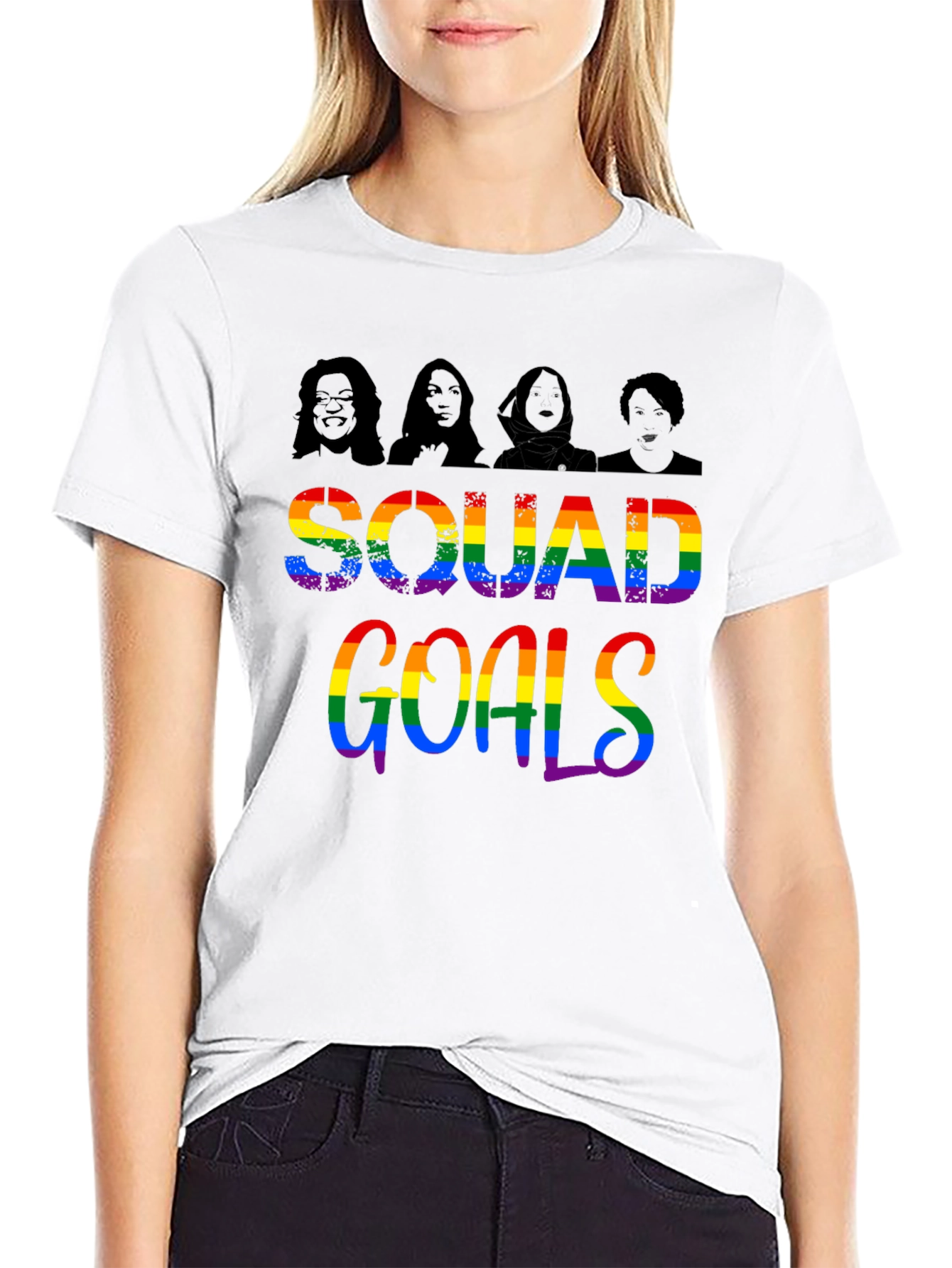 Squad Goals Rainbow Tee