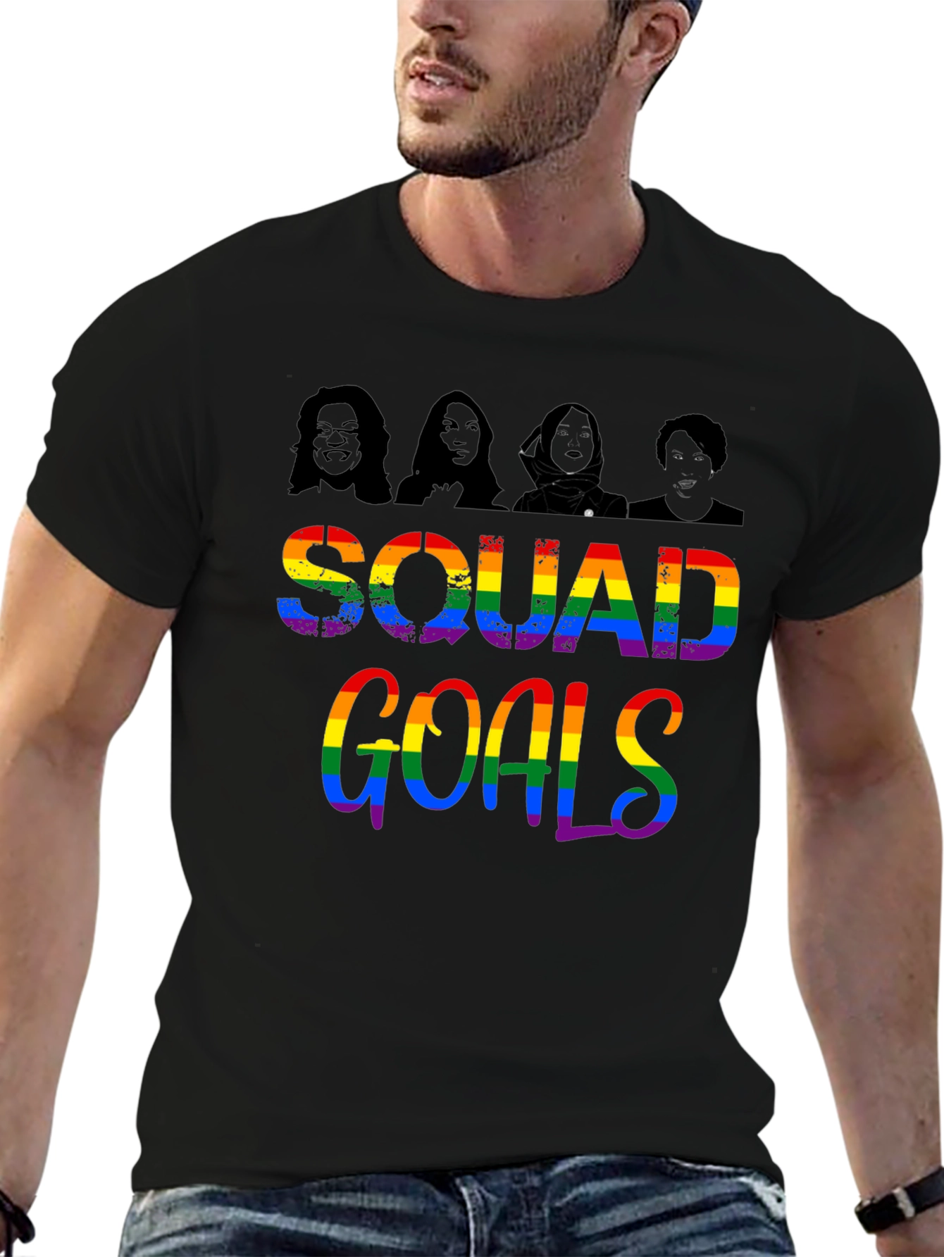 Squad Goals Rainbow Tee