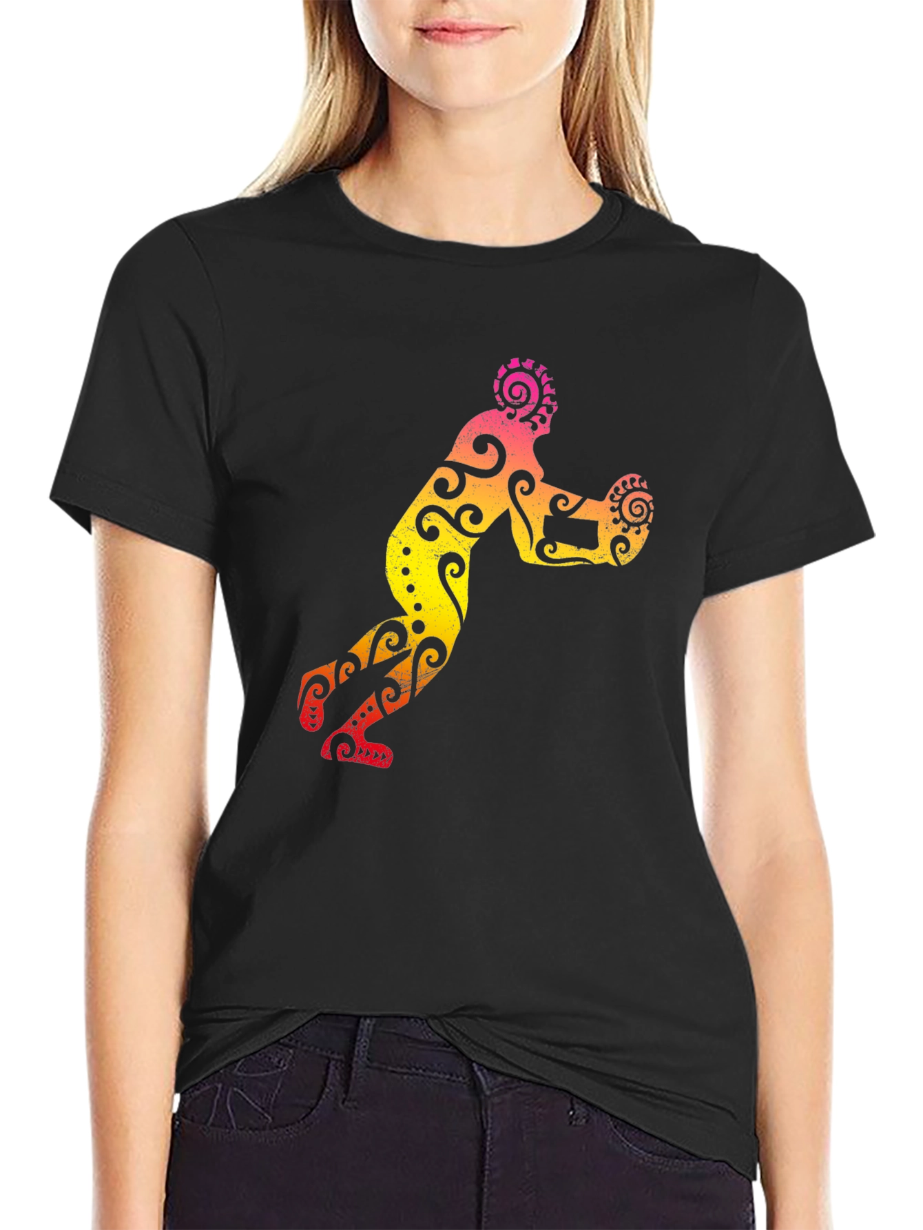 Tribal Art Rugby Player Graphic Tee