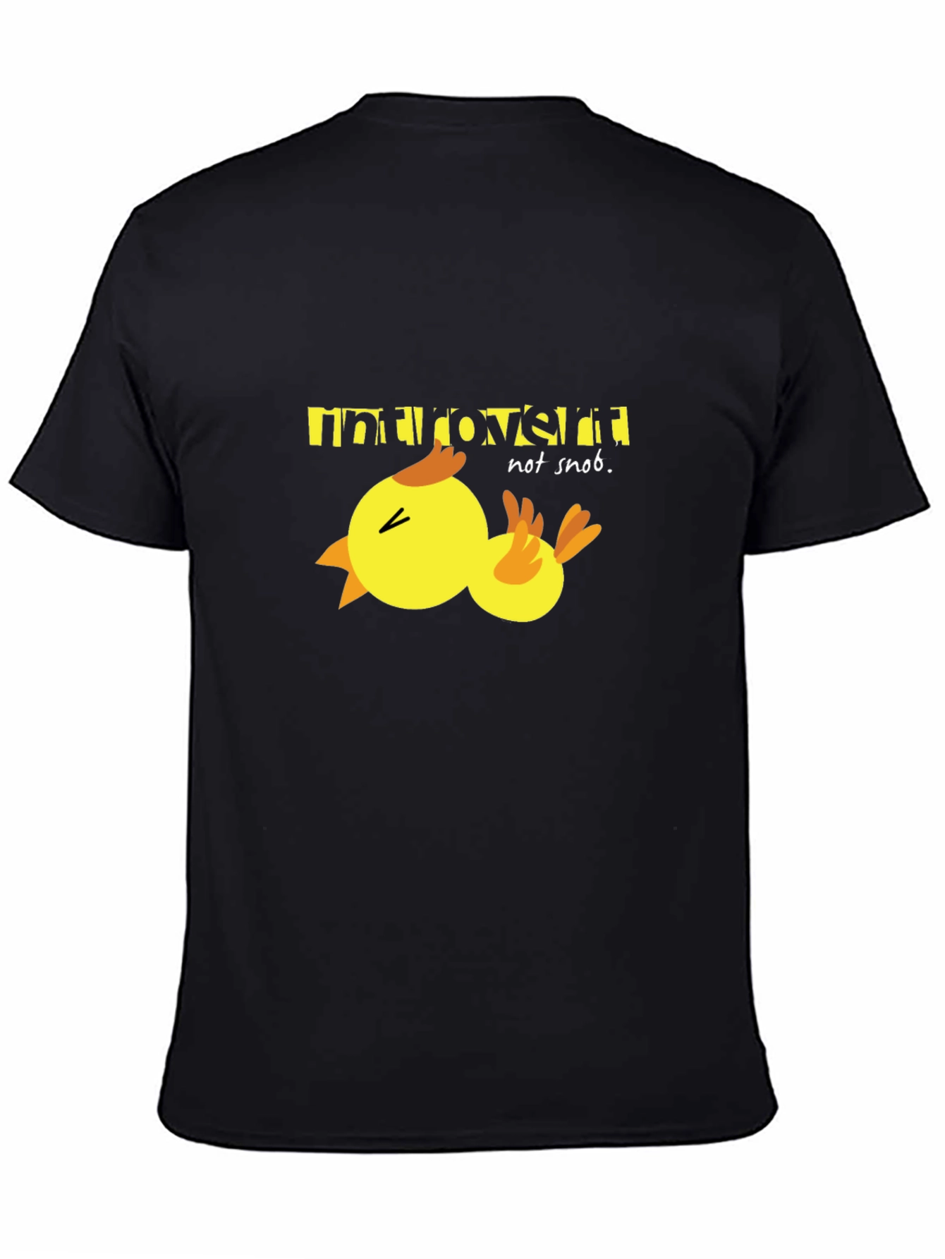 Introvert Duck T-Shirt - Unisex Black Cotton Tee
