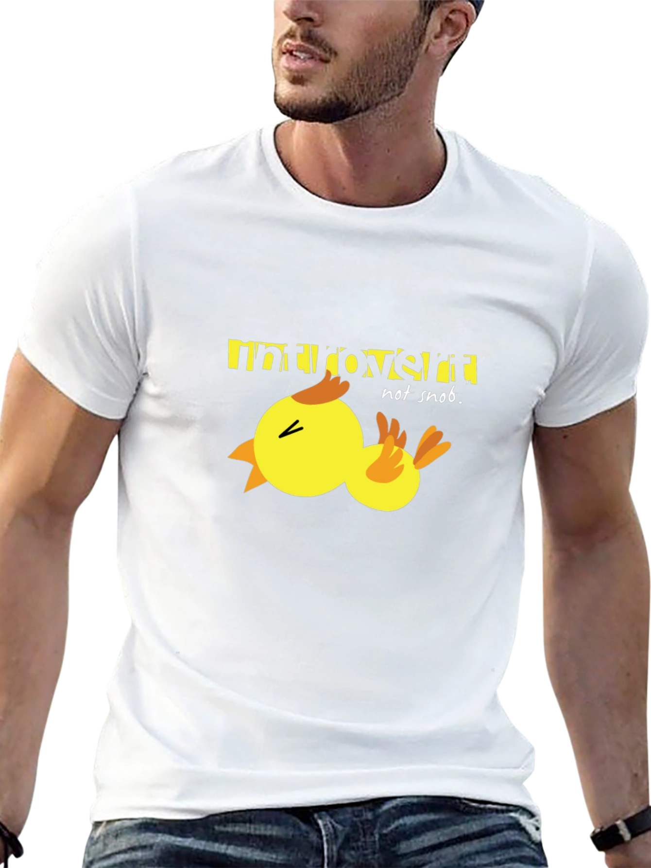 Introvert Duck T-Shirt - Unisex Black Cotton Tee