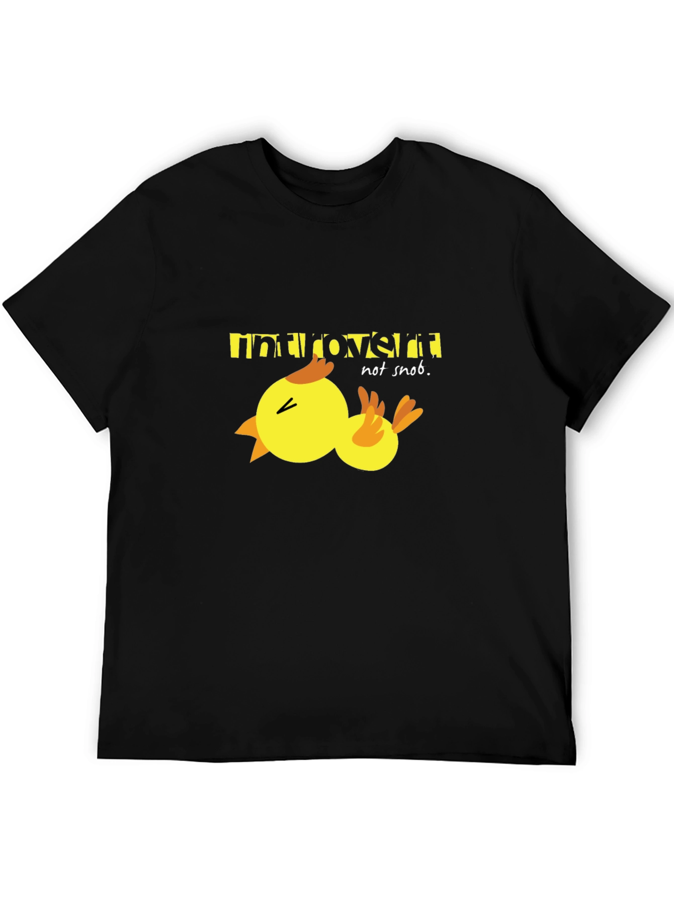 Introvert Duck T-Shirt - Unisex Black Cotton Tee