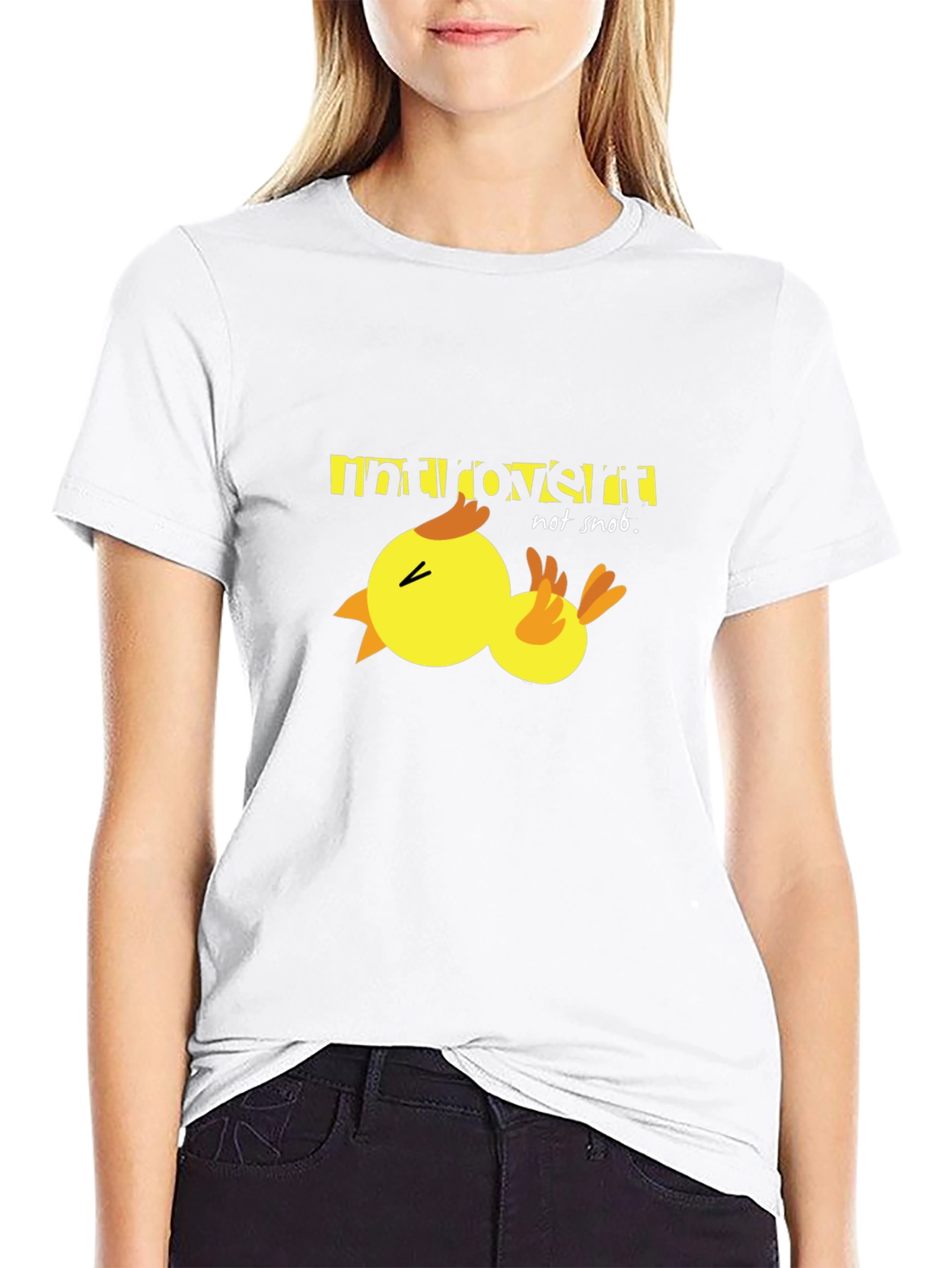 Introvert Duck T-Shirt - Unisex Black Cotton Tee