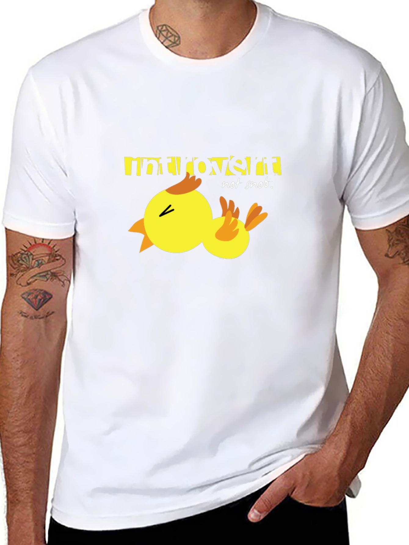 Introvert Duck T-Shirt - Unisex Black Cotton Tee