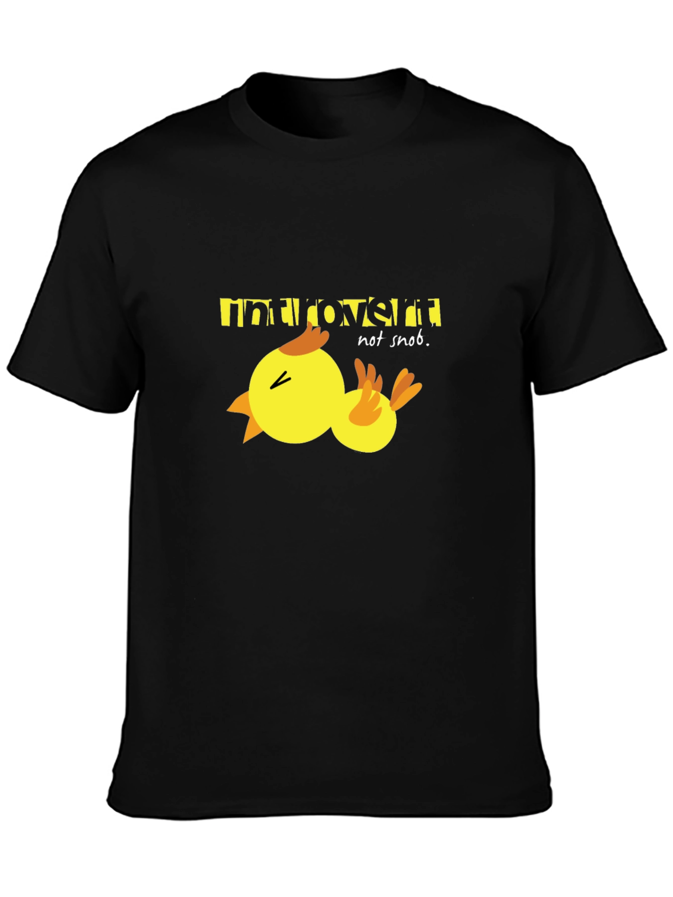 Introvert Duck T-Shirt - Unisex Black Cotton Tee