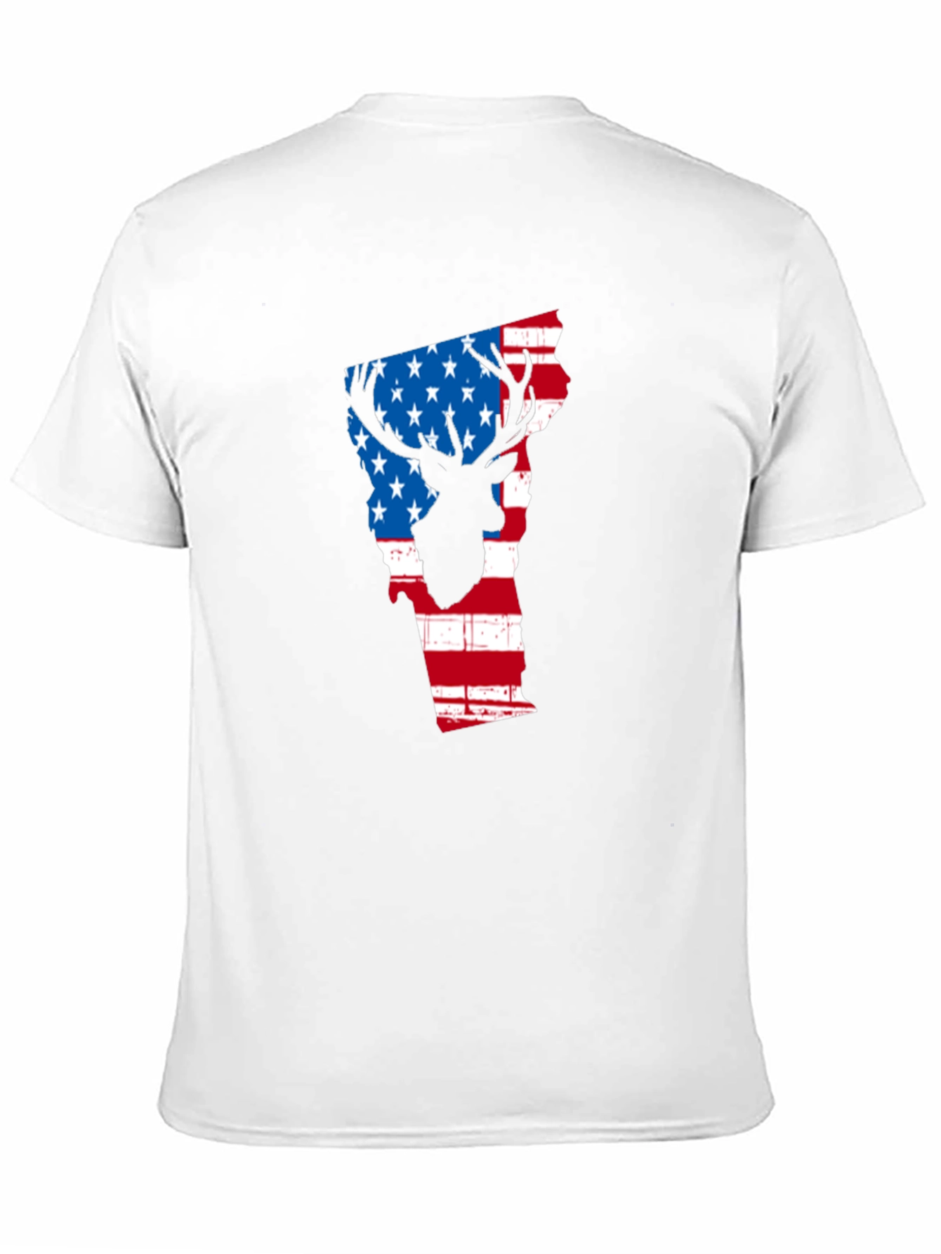 American Flag Deer Silhouette Vermont State Outline T-Shirt