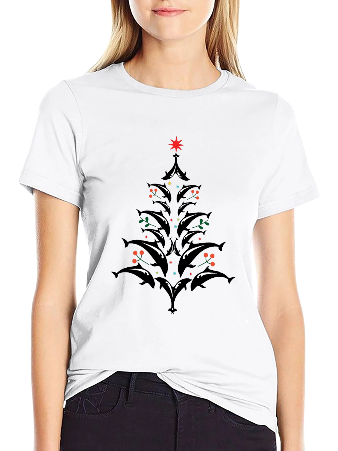 Dolphin Christmas Tree Holiday T-Shirt