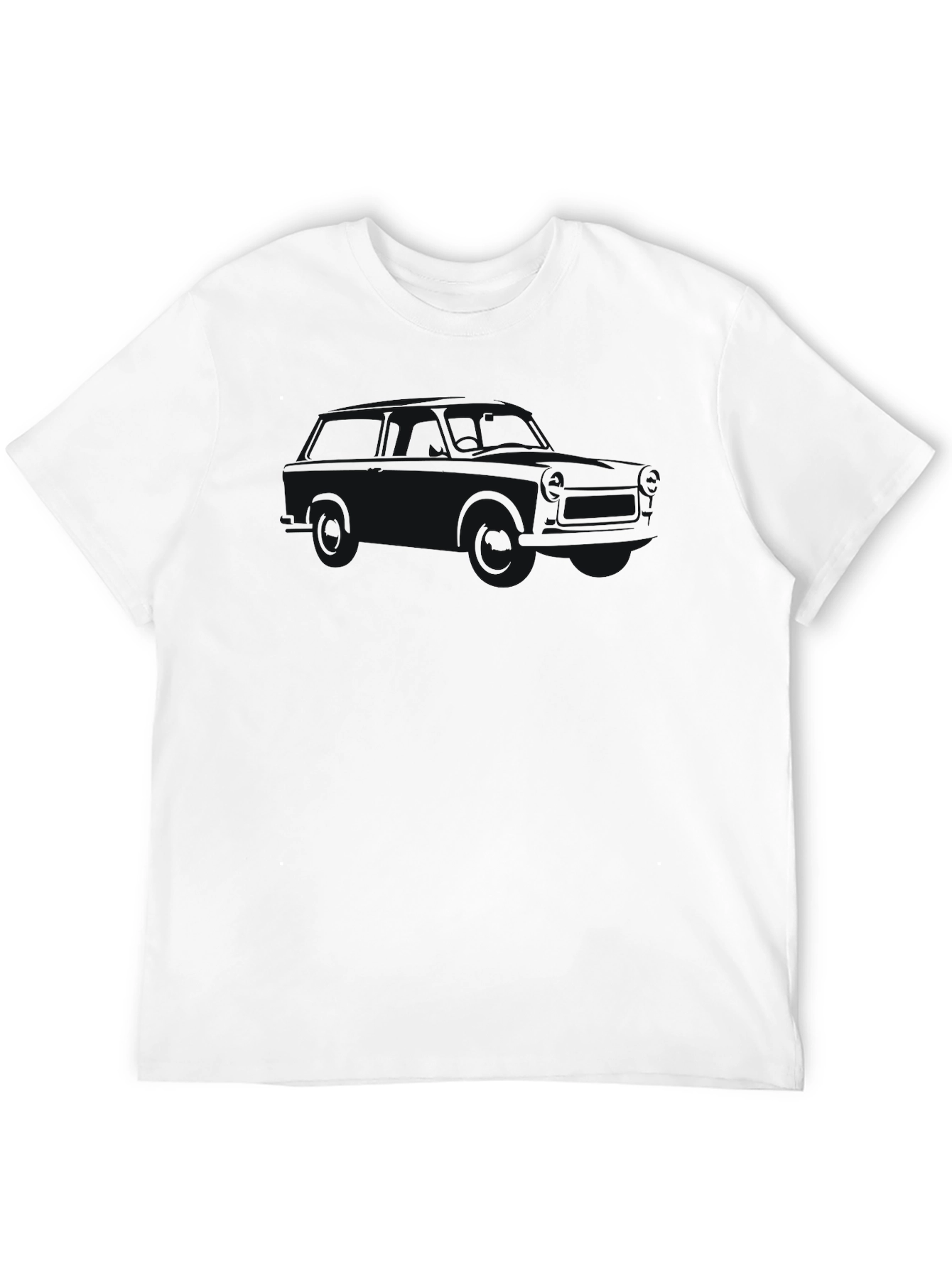 Classic Black Crew Neck Tee - Subtle Car Design