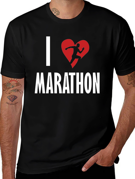 I Heart Marathon Black Graphic T-Shirt