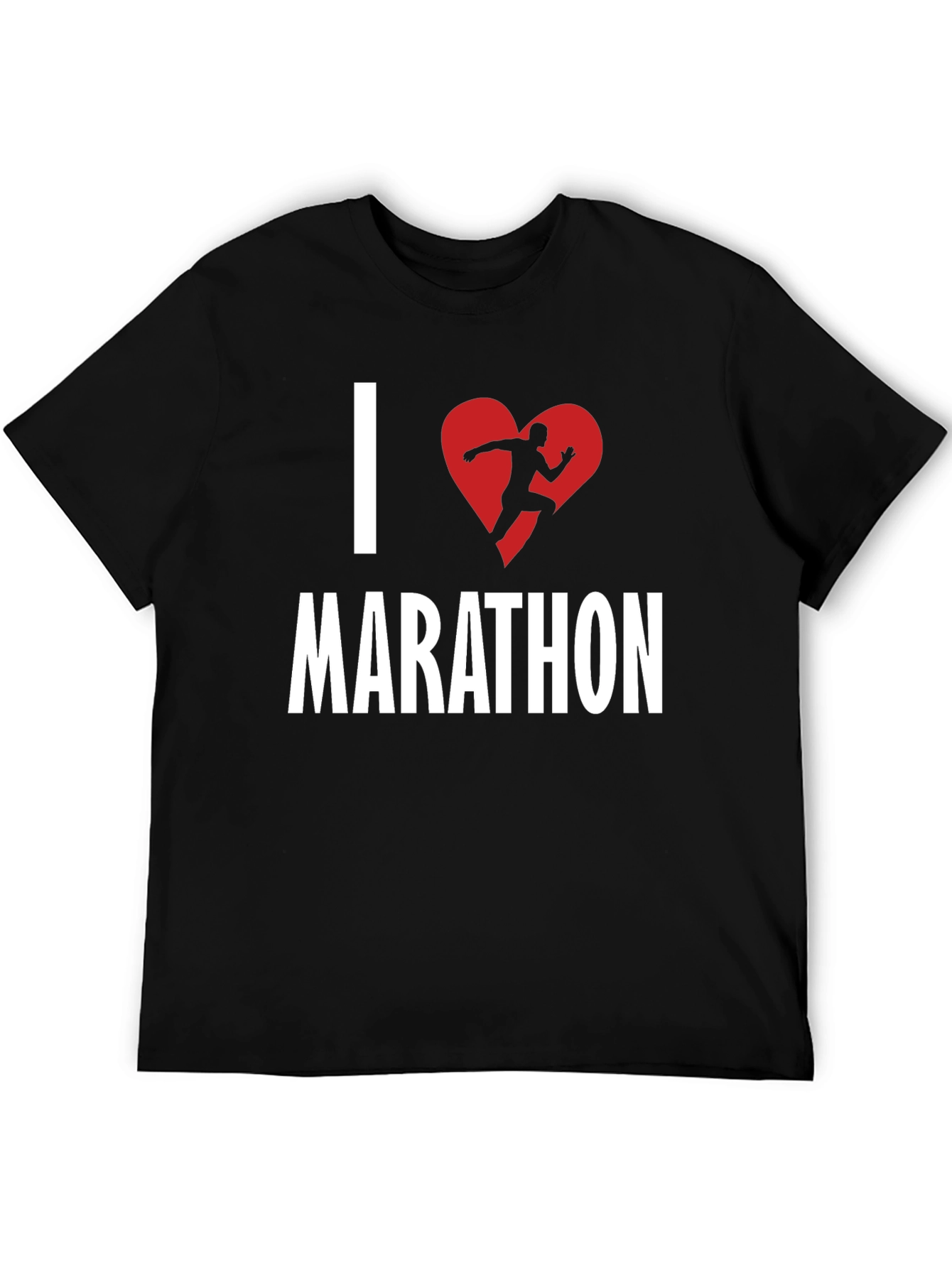 I Heart Marathon Black Graphic T-Shirt