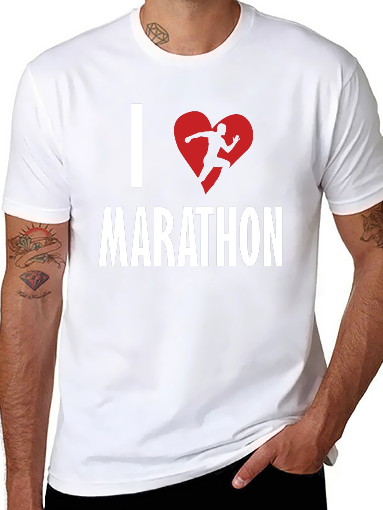 I Heart Marathon Black Graphic T-Shirt