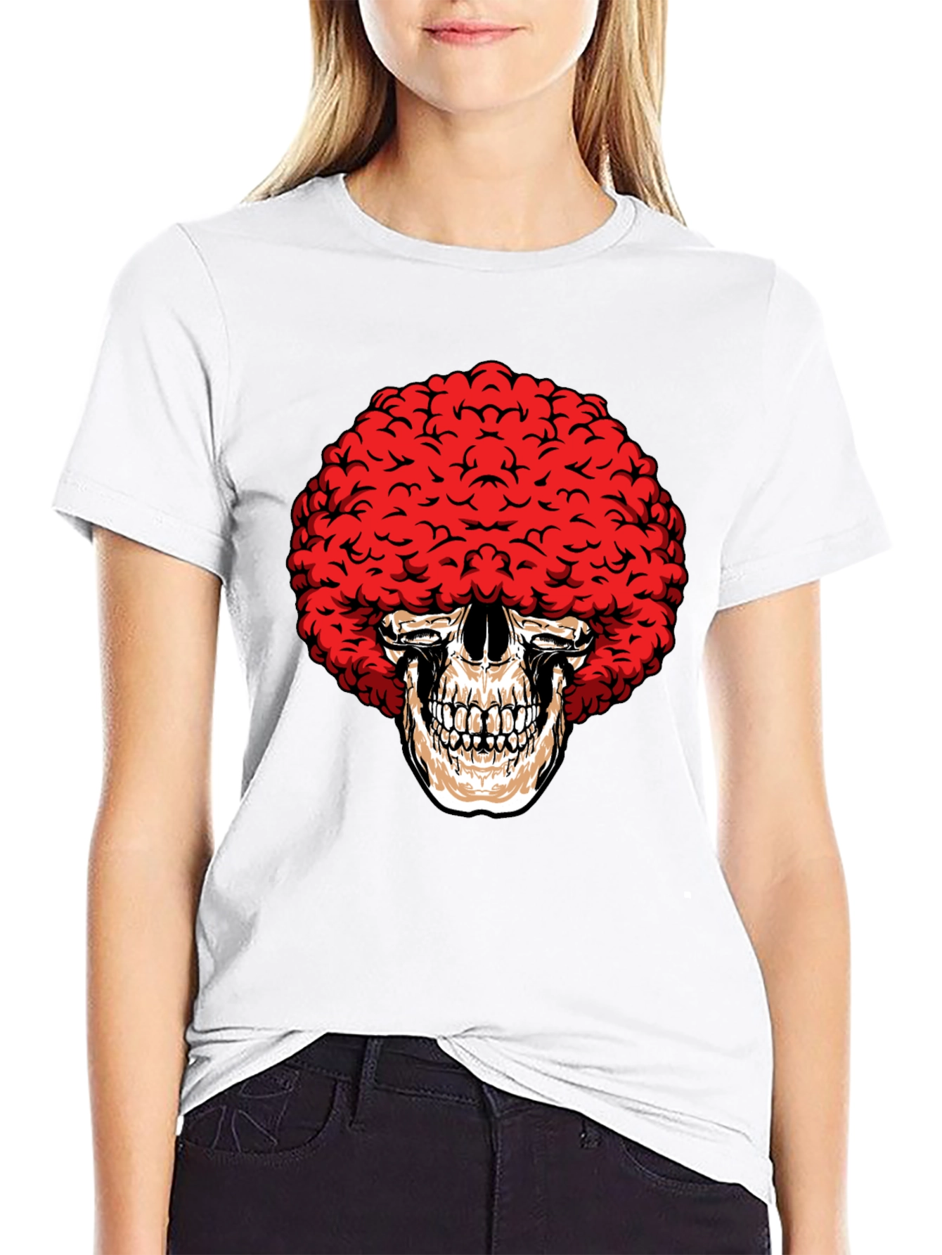 Skull Afro Black T-Shirt - Unique Graphic Tee