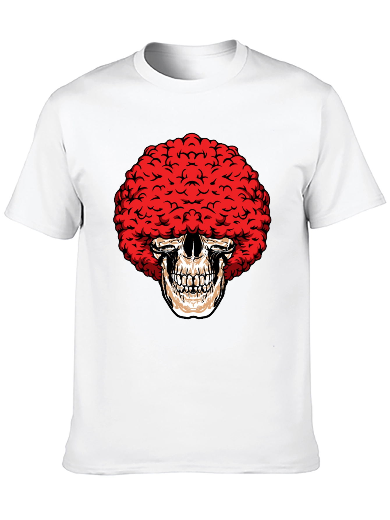 Skull Afro Black T-Shirt - Unique Graphic Tee