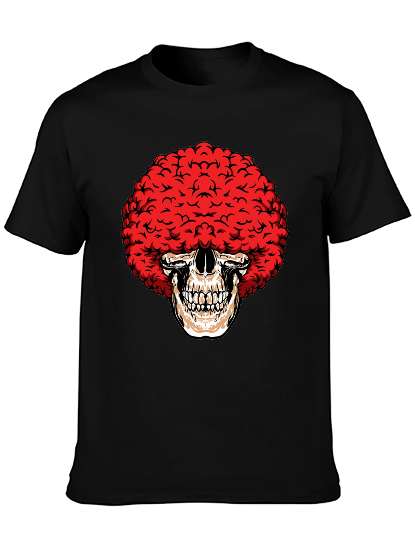 Skull Afro Black T-Shirt - Unique Graphic Tee