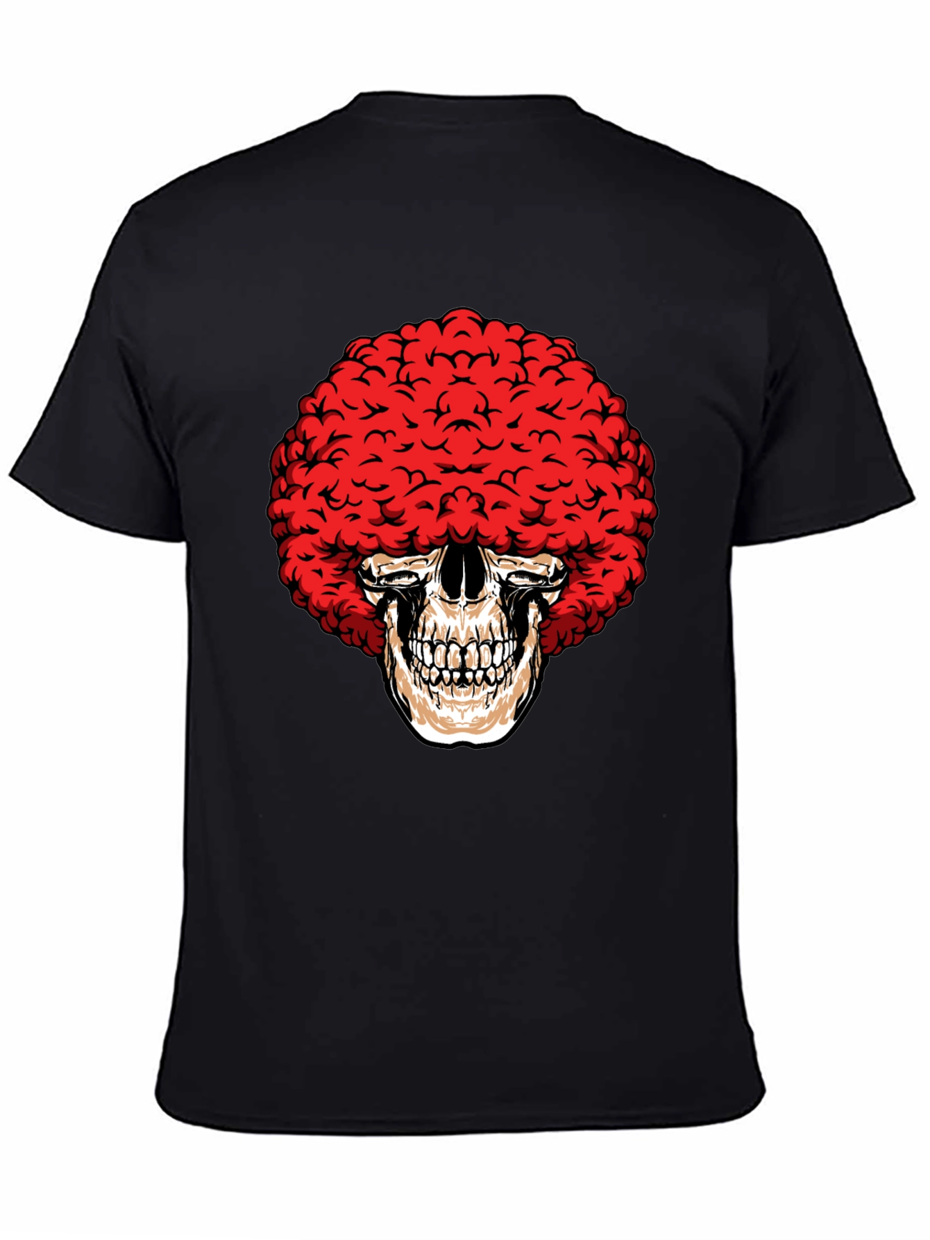 Skull Afro Black T-Shirt - Unique Graphic Tee