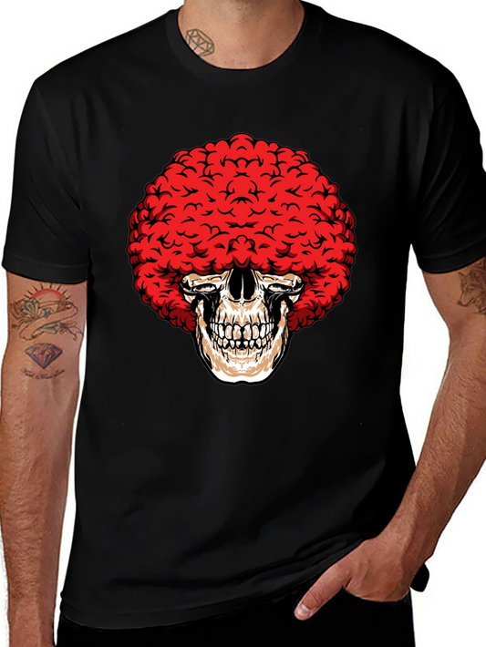 Skull Afro Black T-Shirt - Unique Graphic Tee