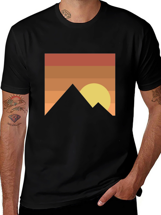 Retro Mountain Graphic Tee - Black