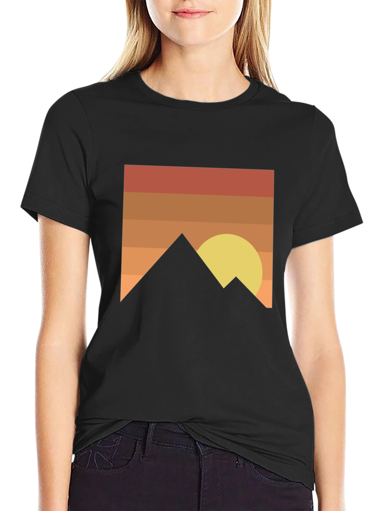 Retro Mountain Graphic Tee - Black