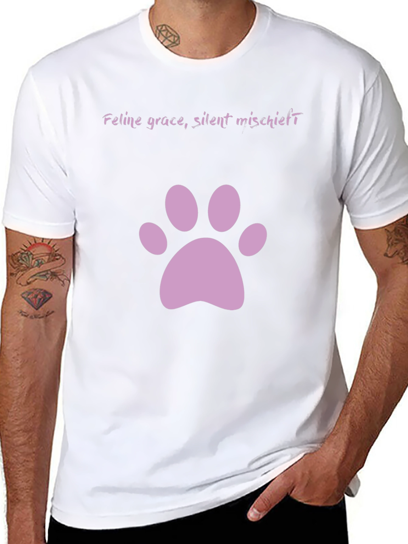 Feline Grace Cat Paw Print T-Shirt