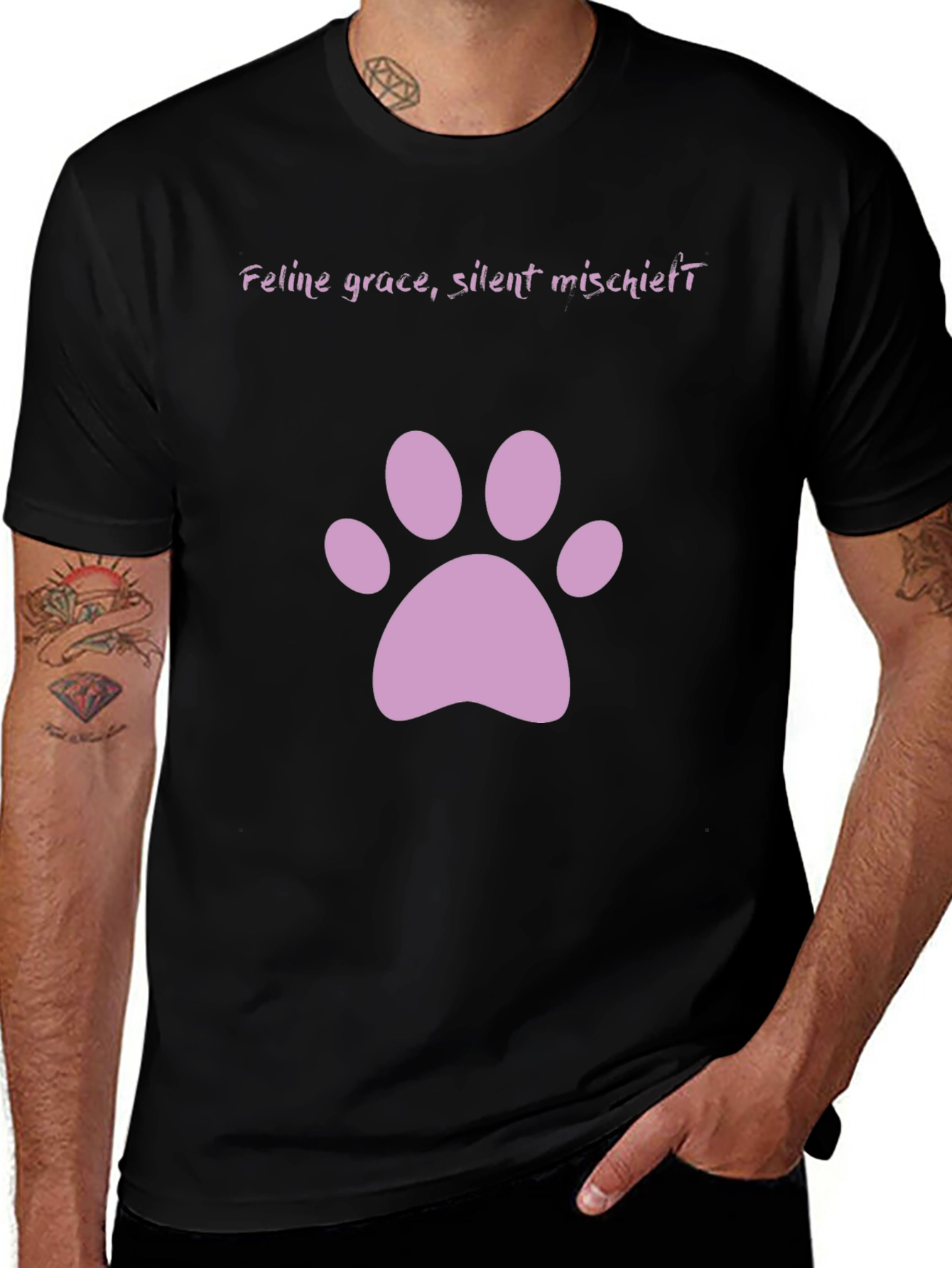 Feline Grace Cat Paw Print T-Shirt