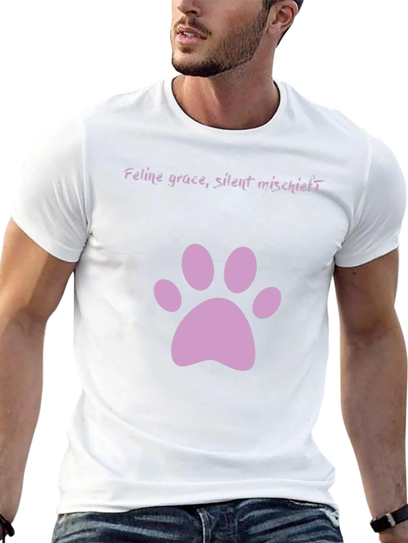Feline Grace Cat Paw Print T-Shirt
