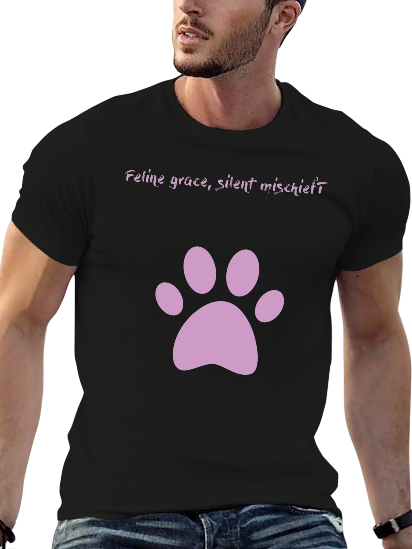 Feline Grace Cat Paw Print T-Shirt