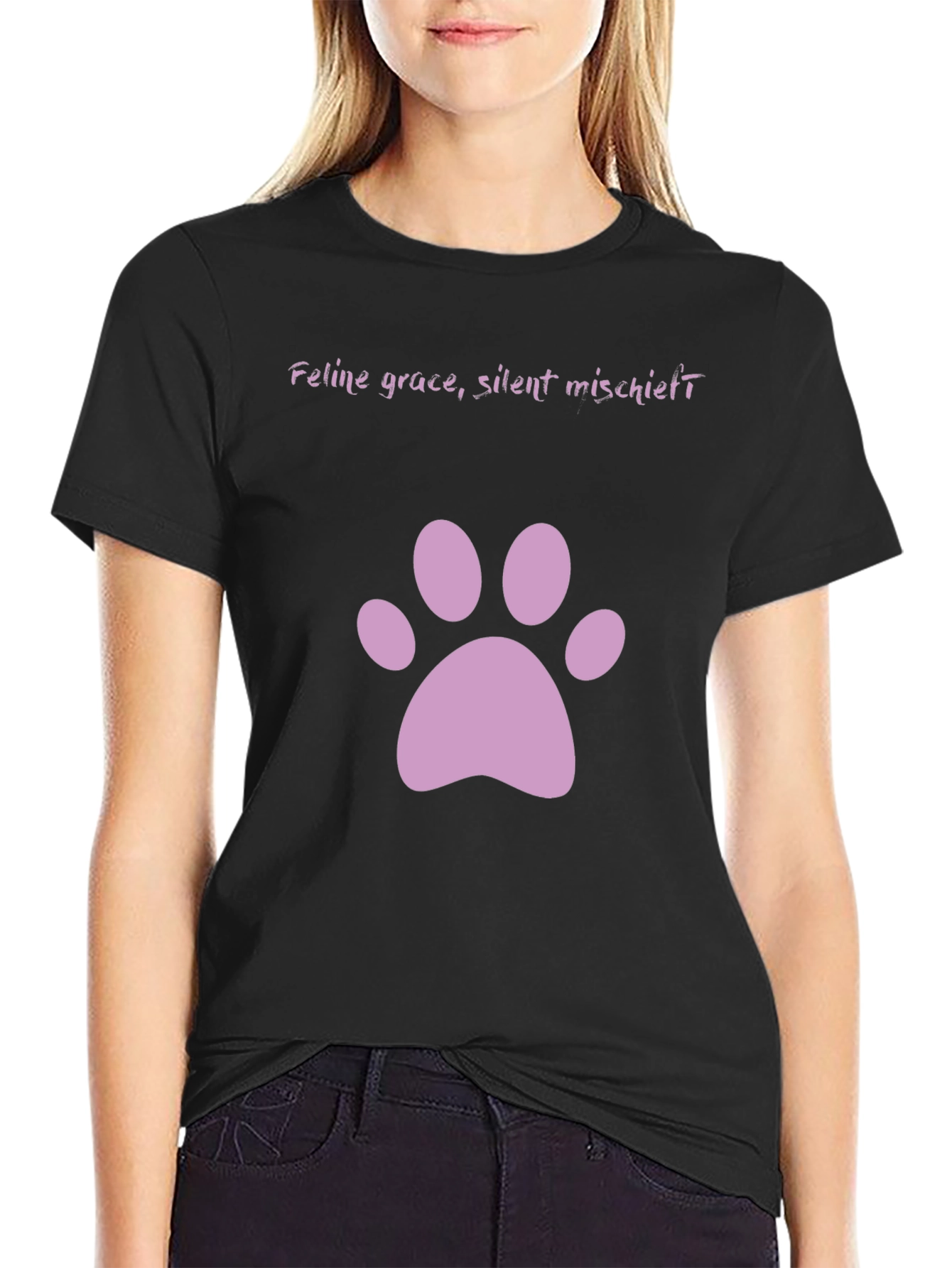 Feline Grace Cat Paw Print T-Shirt