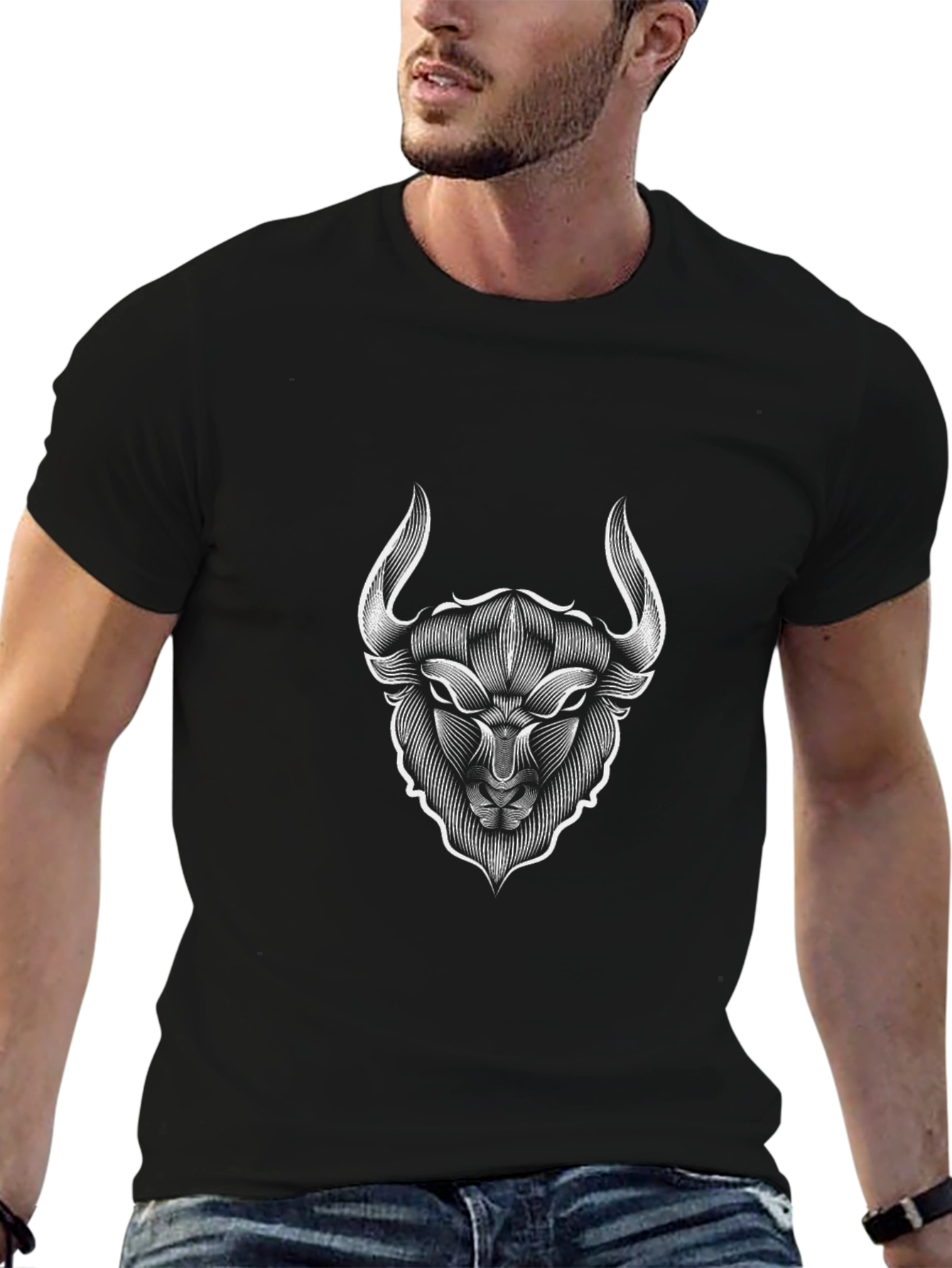 Bull Head Graphic Black T-Shirt