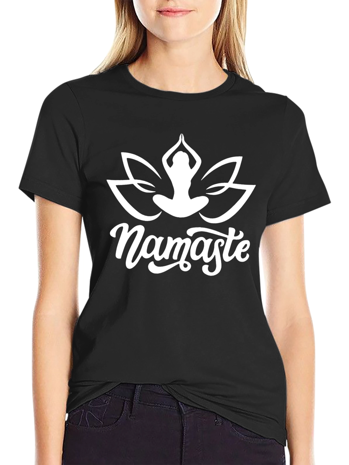 Namaste Lotus Graphic Tee - Black