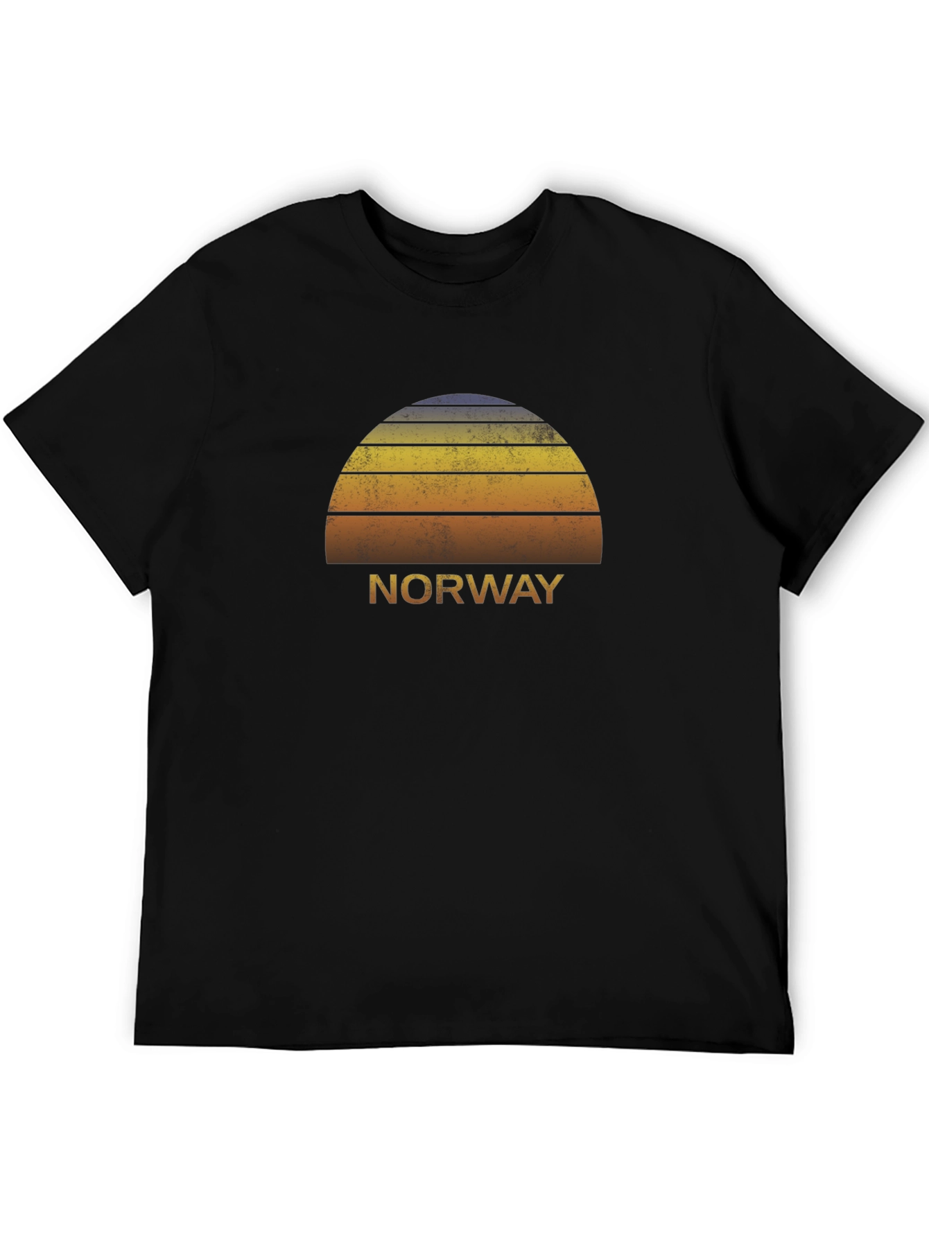 Norway Retro Sunset T-Shirt - Black