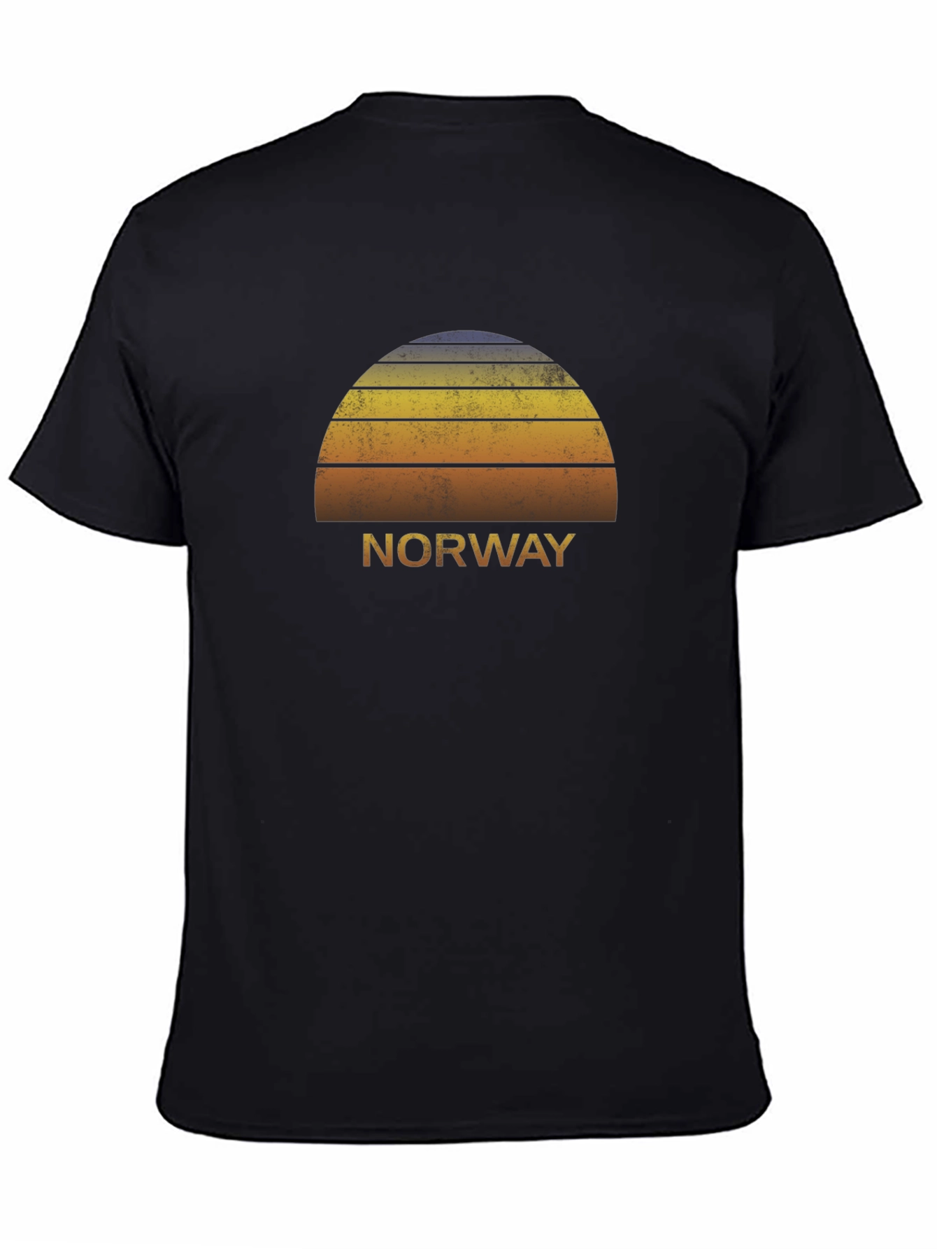 Norway Retro Sunset T-Shirt - Black