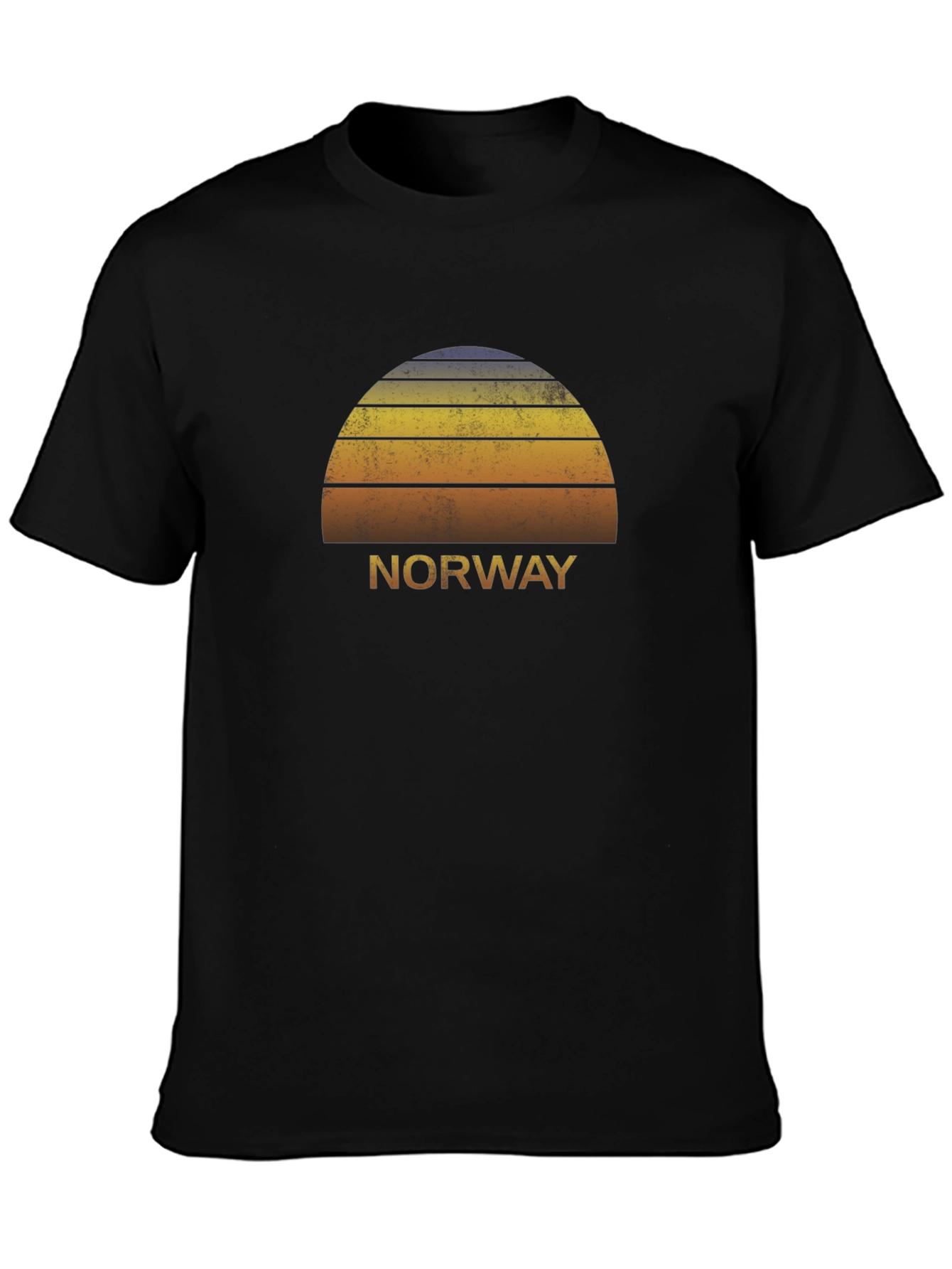Norway Retro Sunset T-Shirt - Black