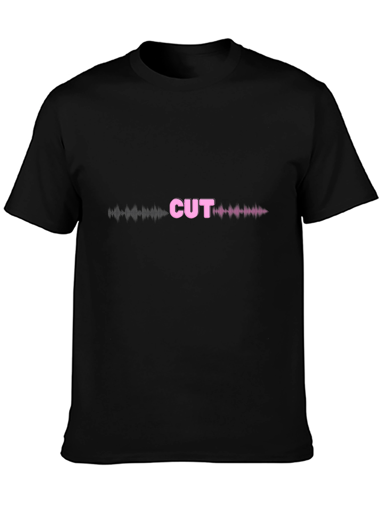 CUT Audio Waveform T-Shirt - Black Cotton Tee