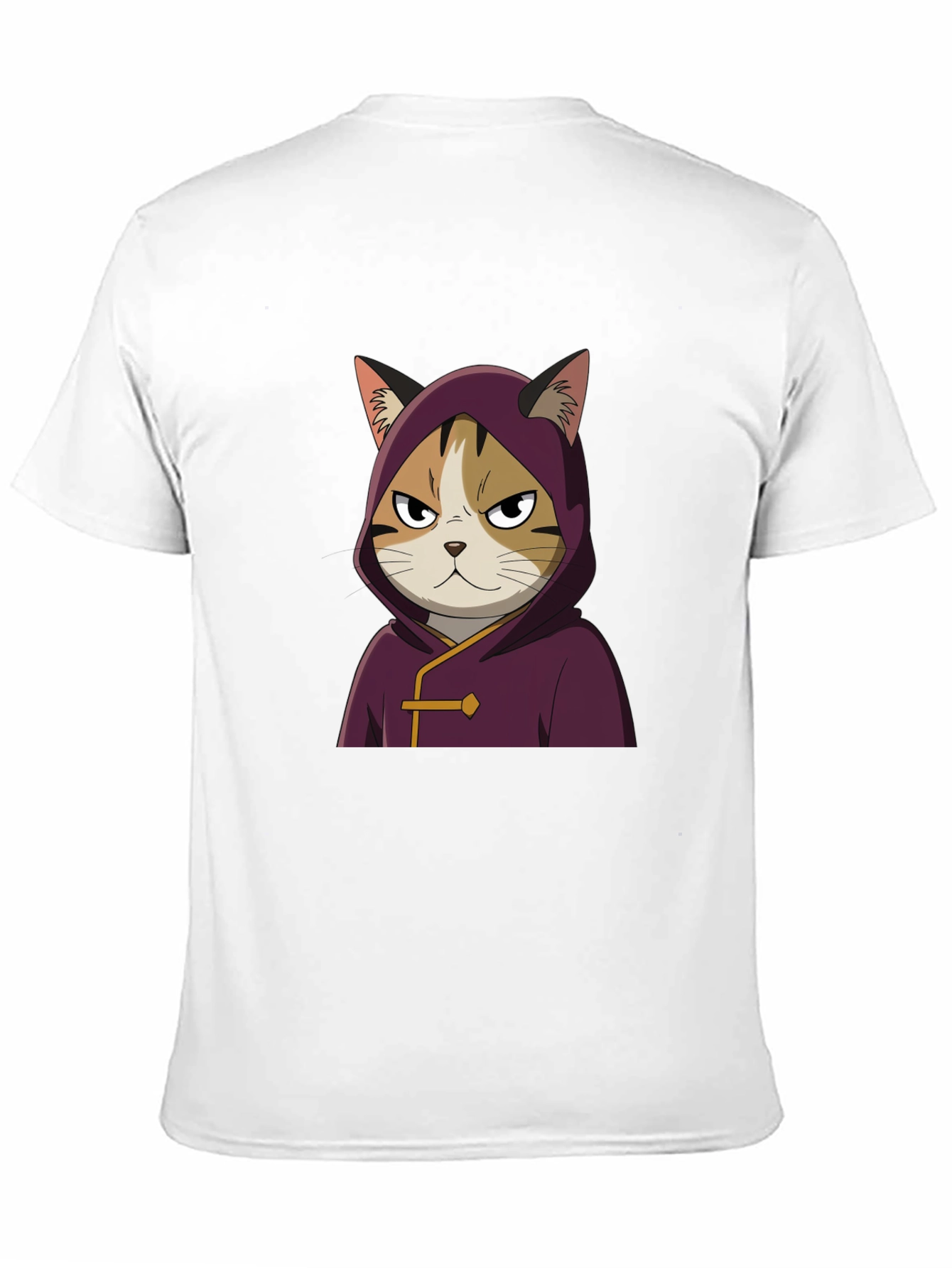 Cat in Hooded Robe Graphic Tee