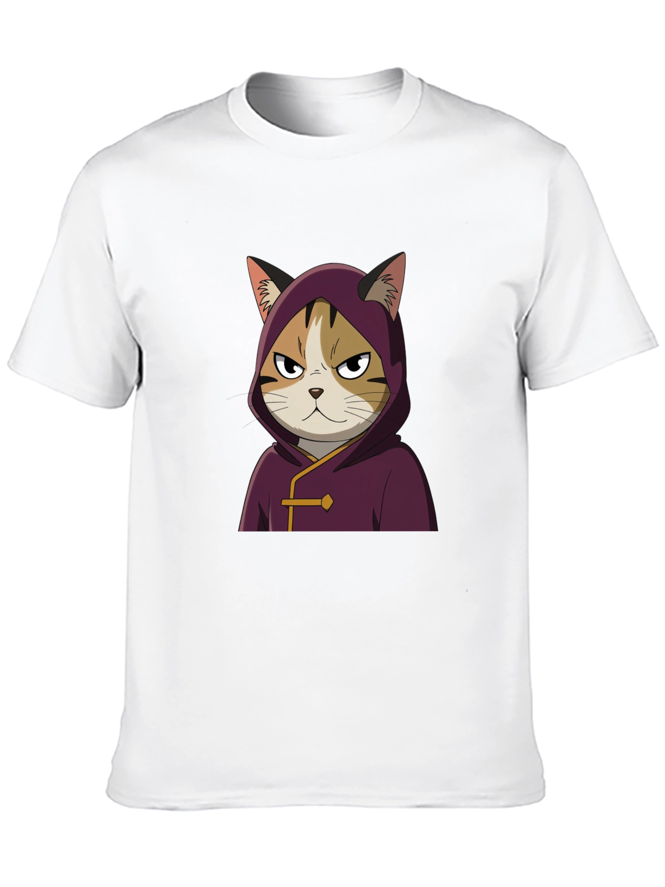 Cat in Hooded Robe Graphic Tee