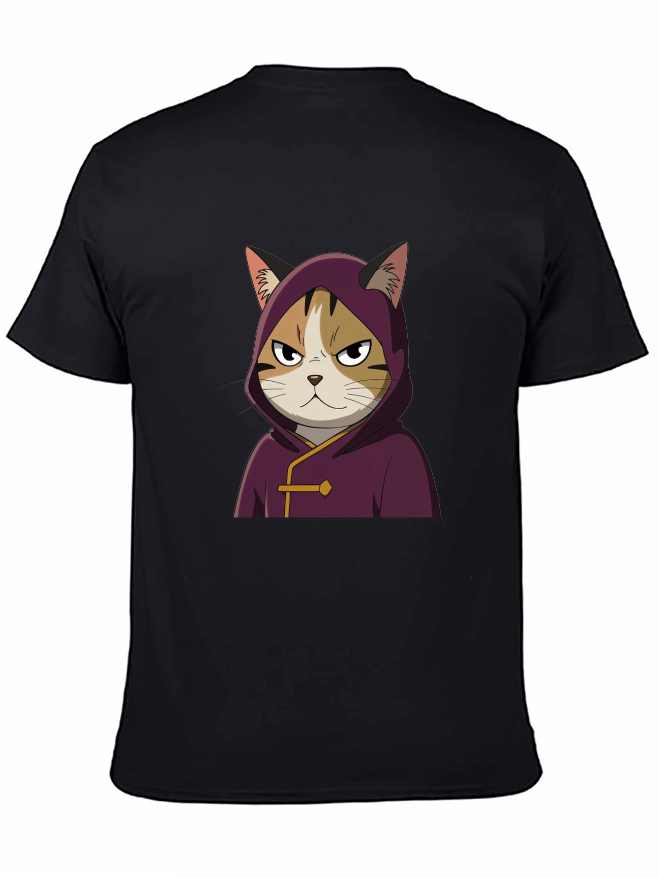 Cat in Hooded Robe Graphic Tee