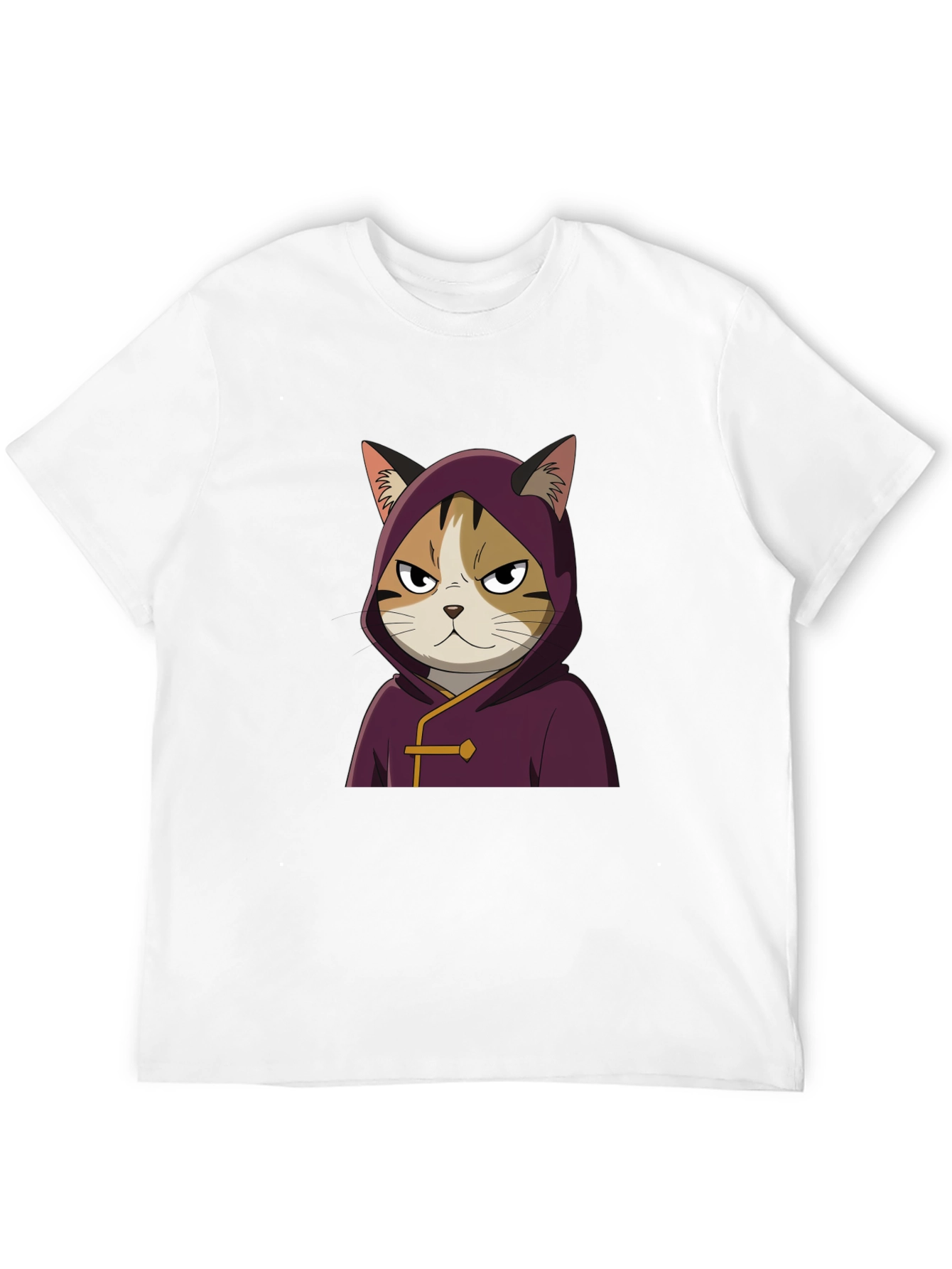 Cat in Hooded Robe Graphic Tee