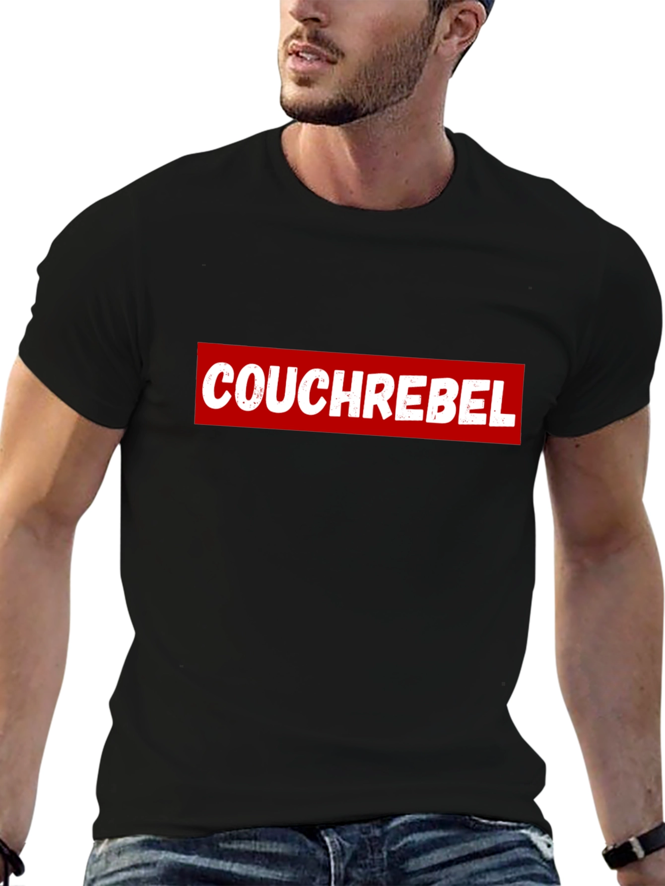 Couch Rebel Black Graphic T-Shirt