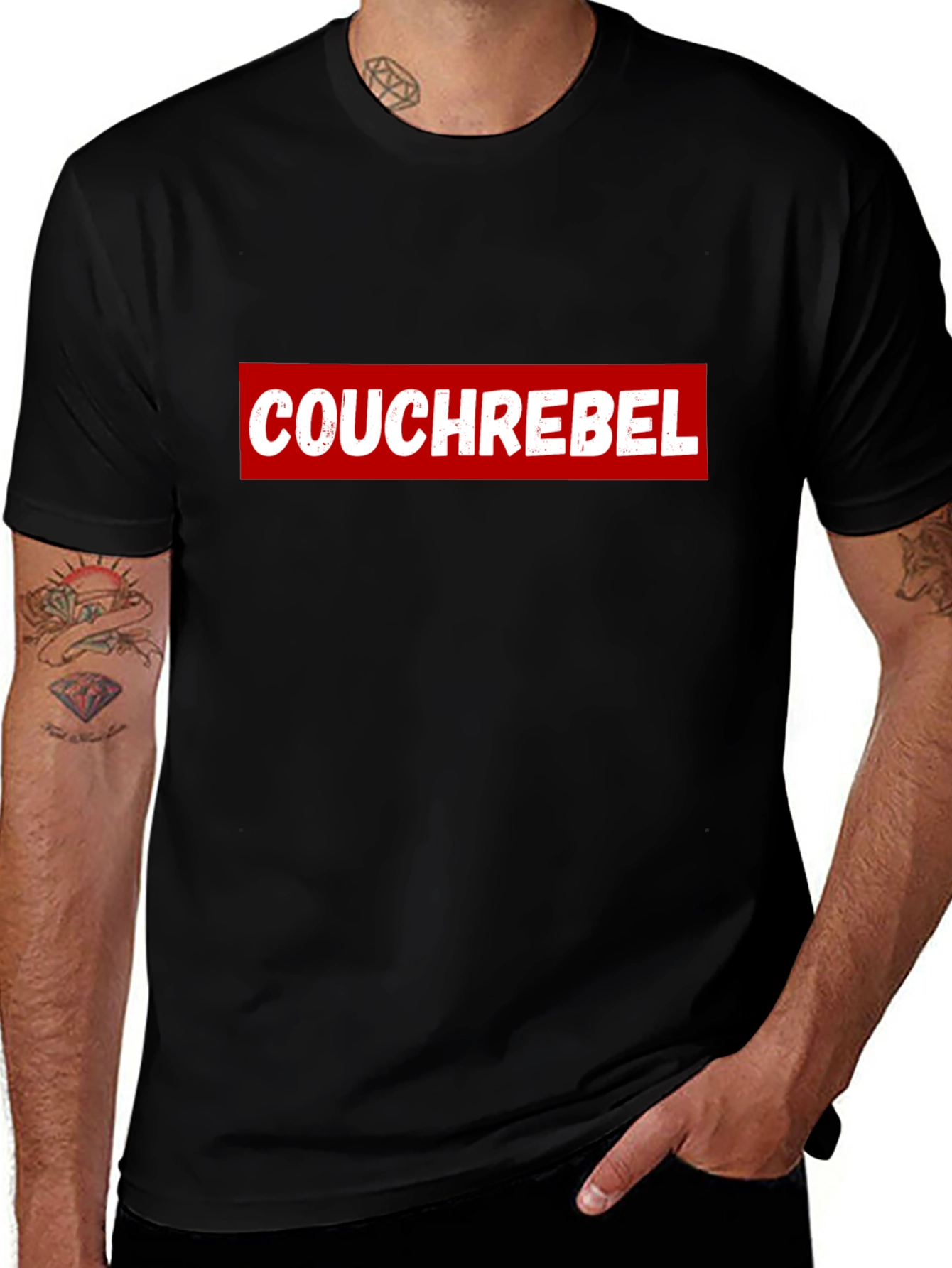 Couch Rebel Black Graphic T-Shirt