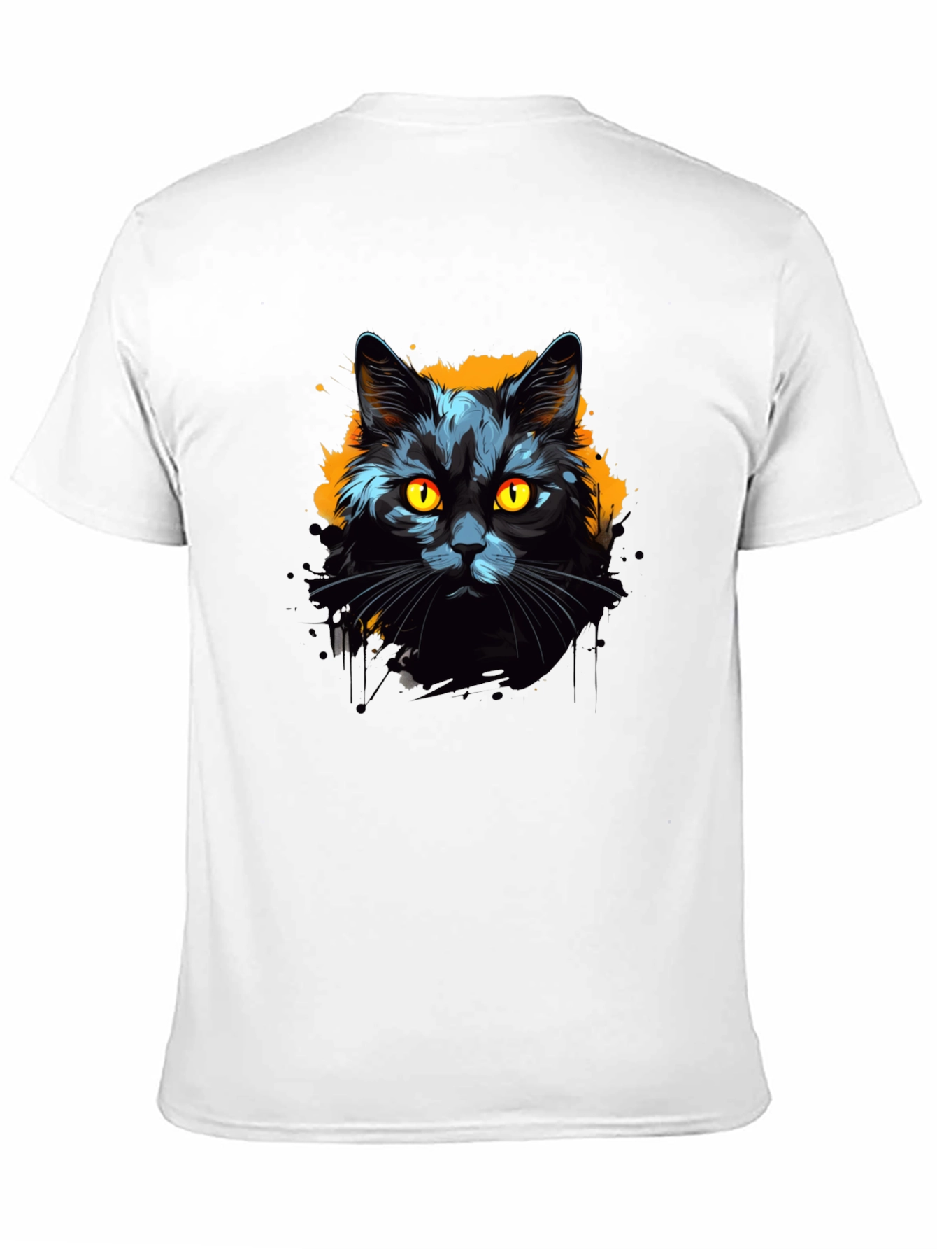 Black Cat Graphic Tee - Mens Cotton T-Shirt