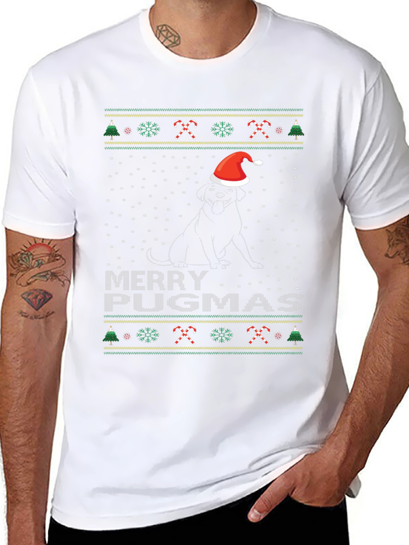 Merry Pugmas Christmas Dog T-Shirt