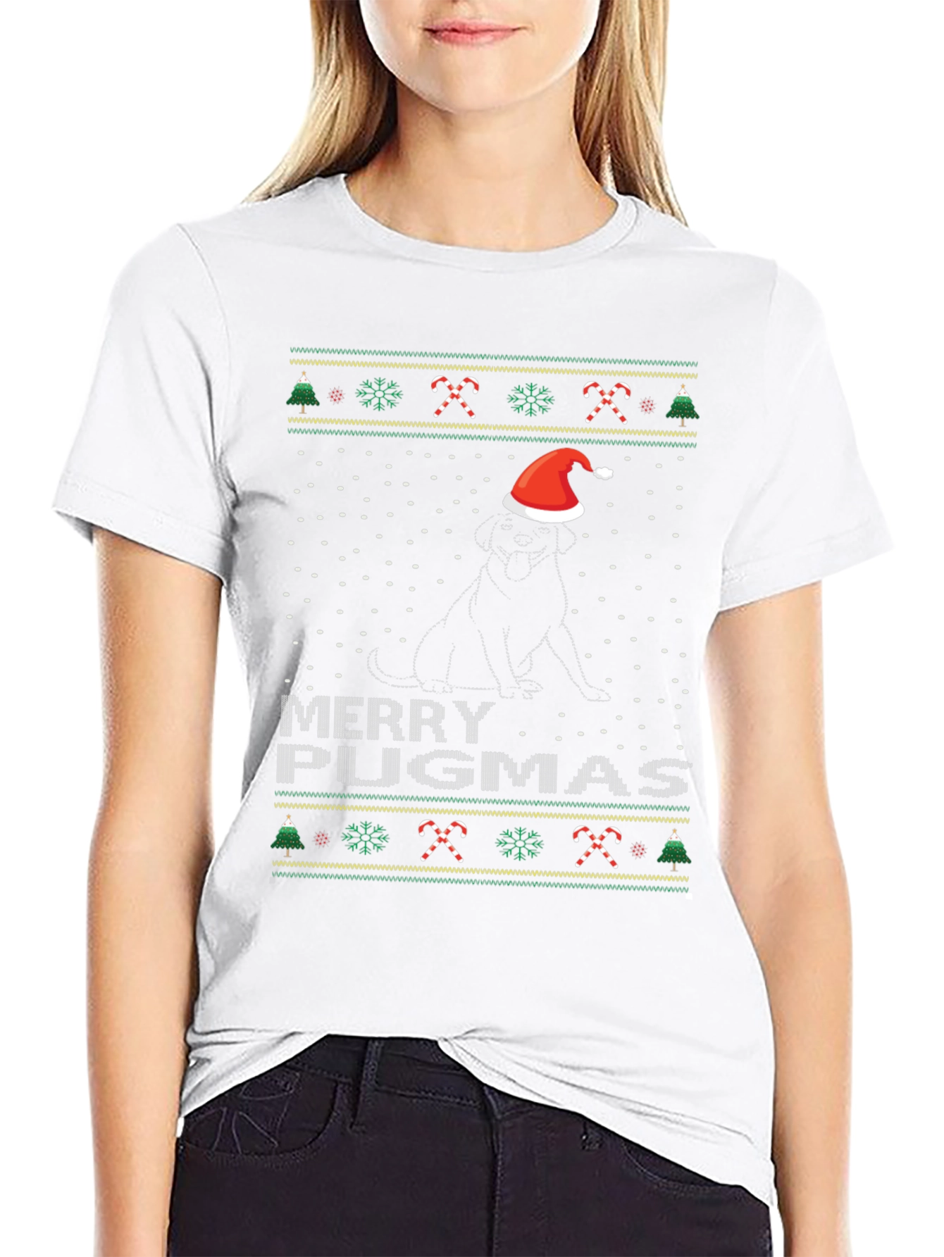 Merry Pugmas Christmas Dog T-Shirt