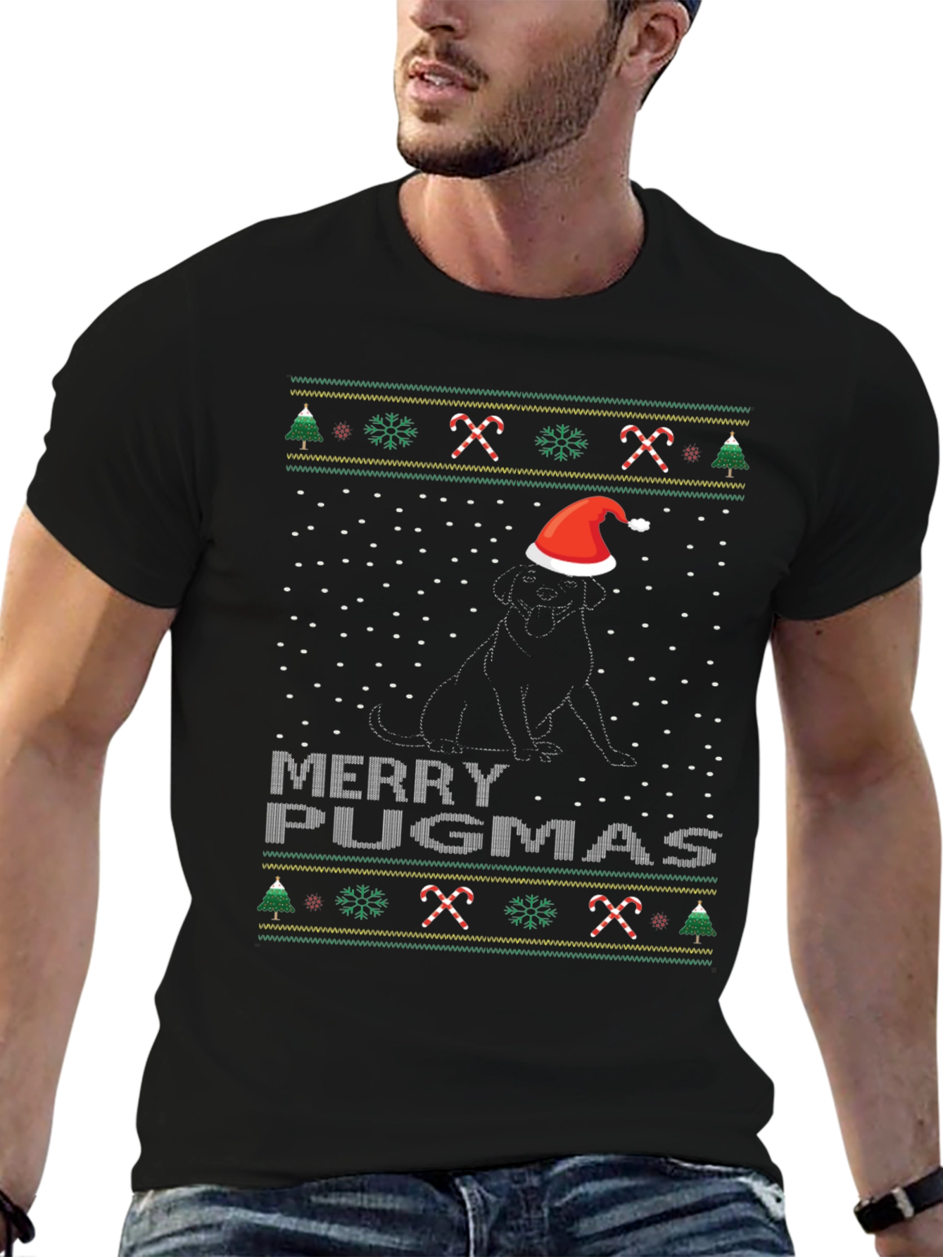 Merry Pugmas Christmas Dog T-Shirt