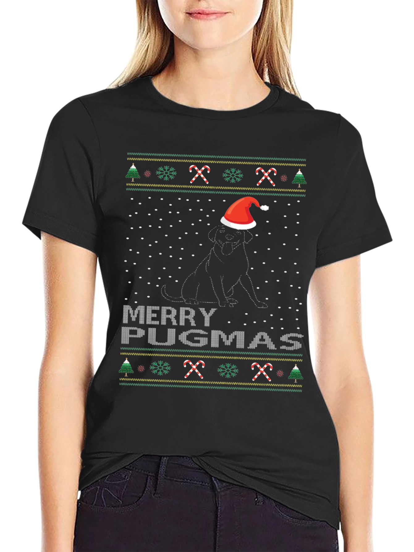 Merry Pugmas Christmas Dog T-Shirt