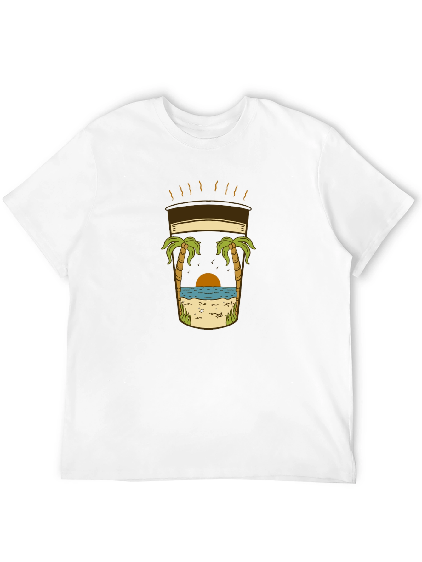Beach Coffee T-Shirt - Relaxed Coastal Vibes