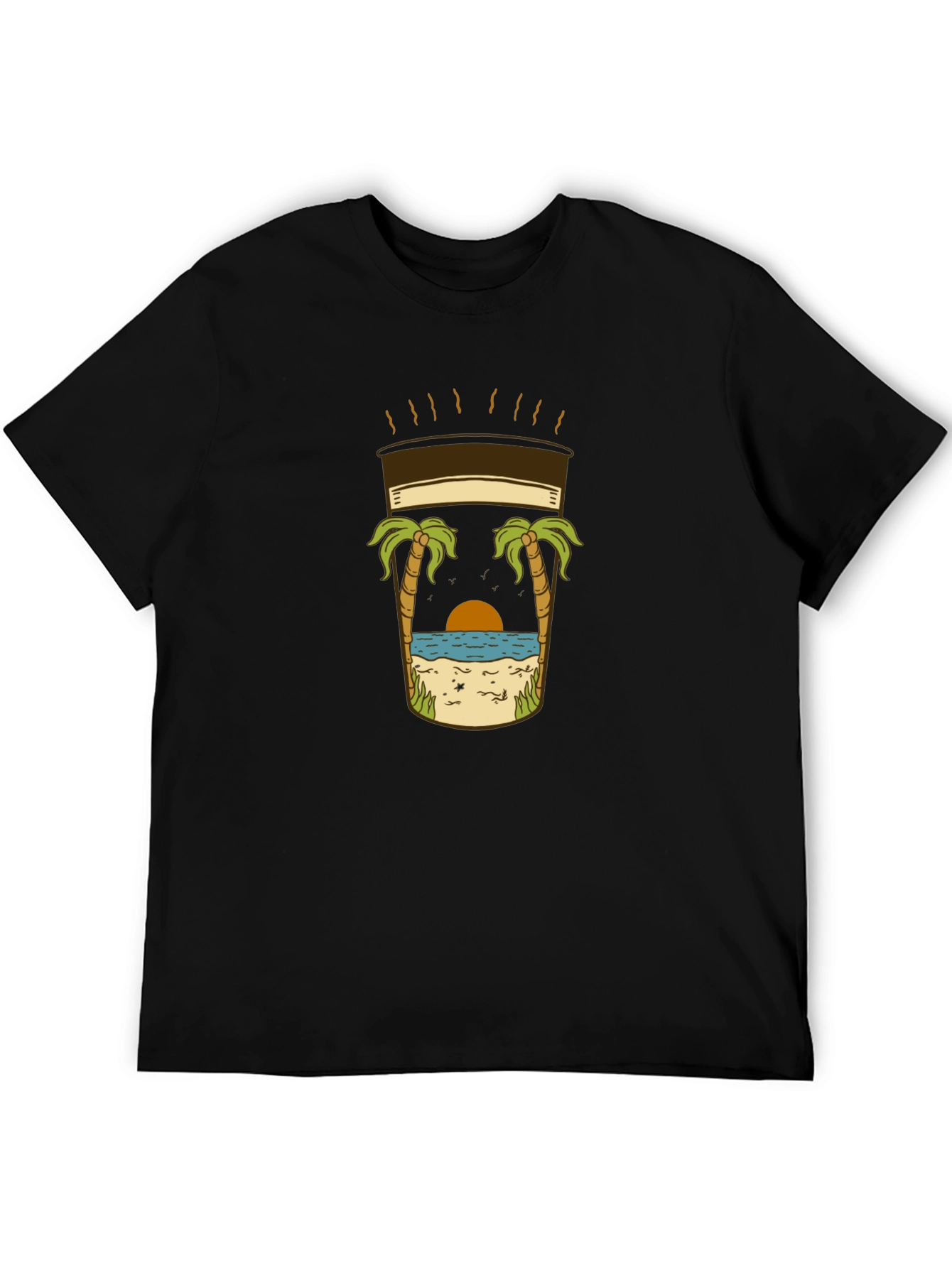 Beach Coffee T-Shirt - Relaxed Coastal Vibes