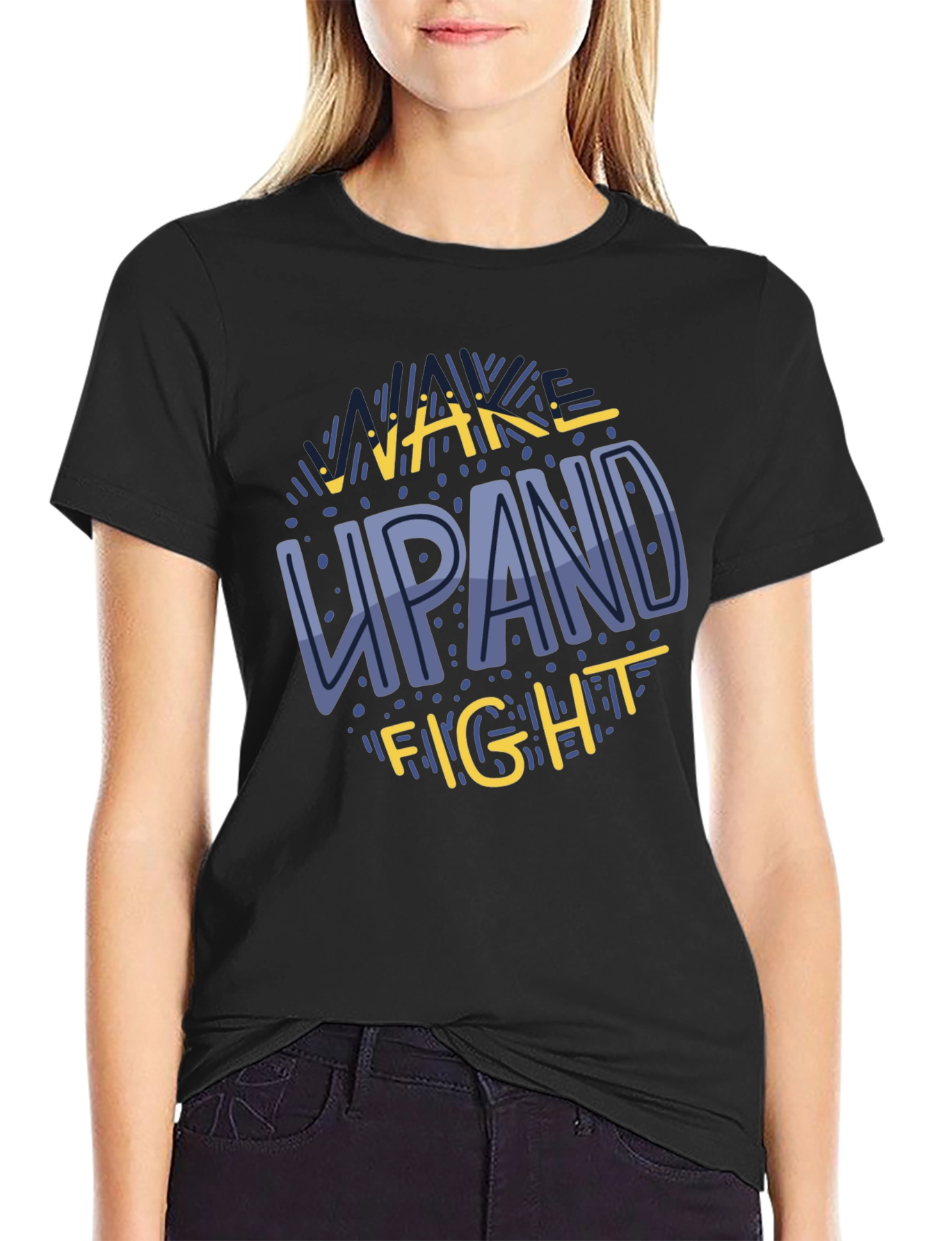 Wake Up and Fight Graphic Tee - Motivational Shirt
