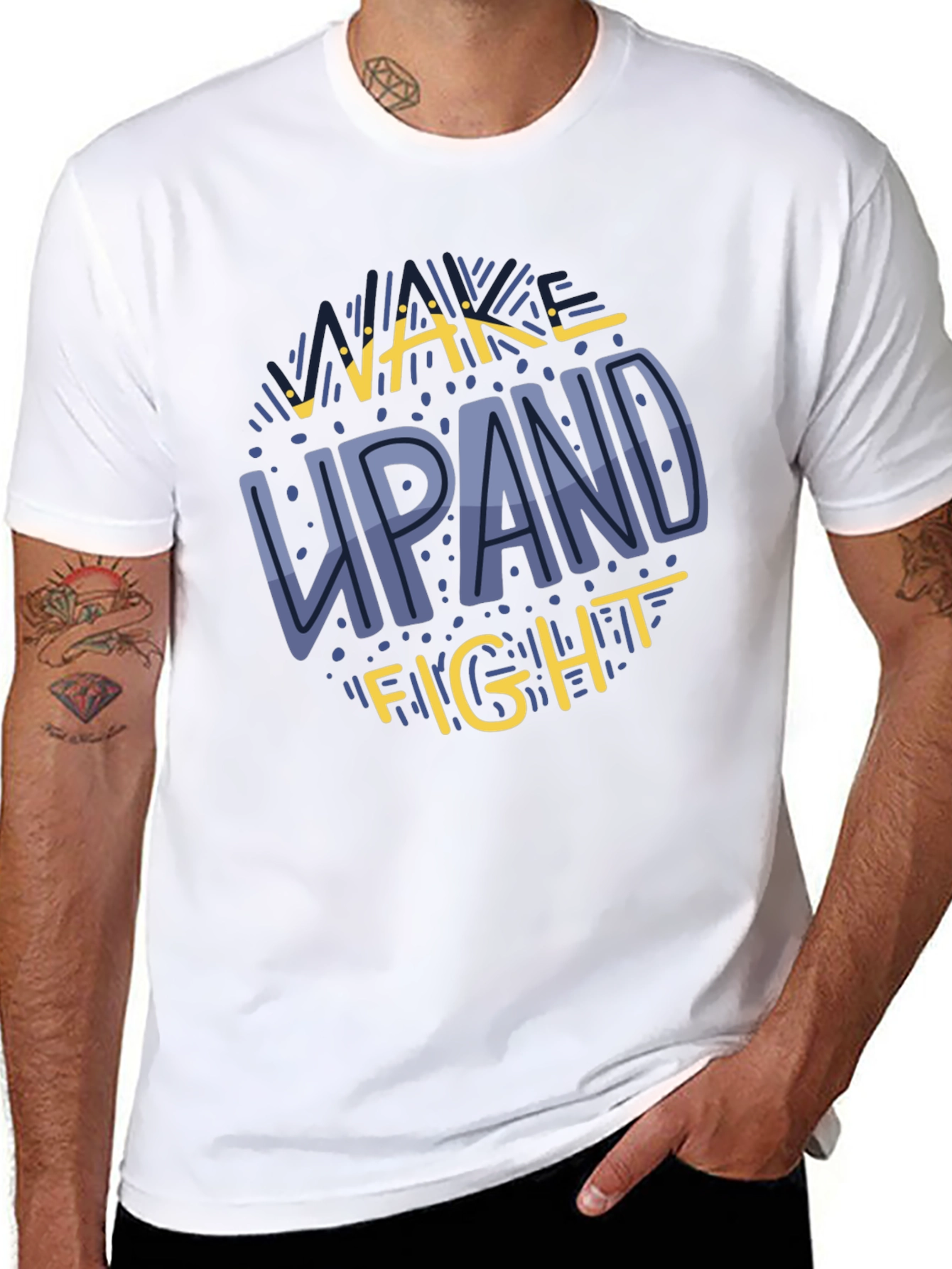 Wake Up and Fight Graphic Tee - Motivational Shirt