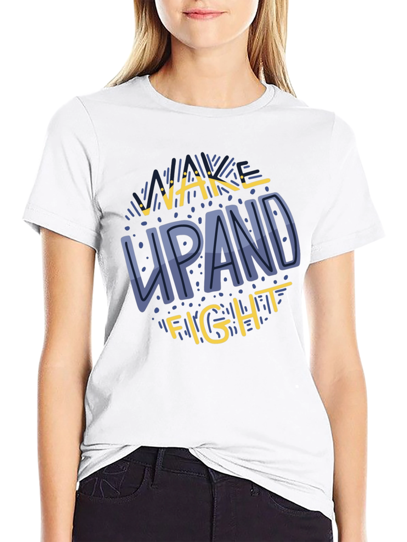 Wake Up and Fight Graphic Tee - Motivational Shirt