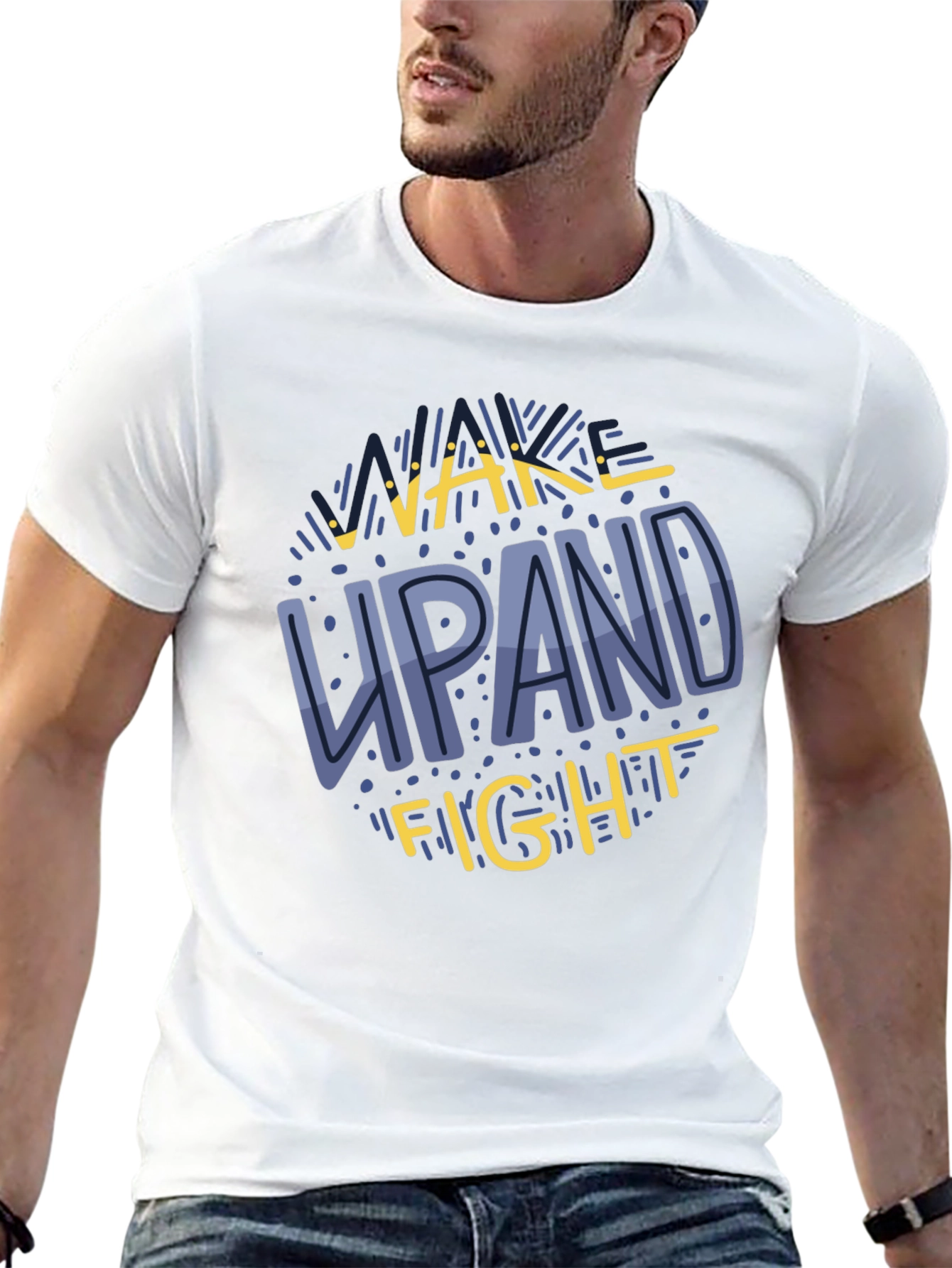Wake Up and Fight Graphic Tee - Motivational Shirt